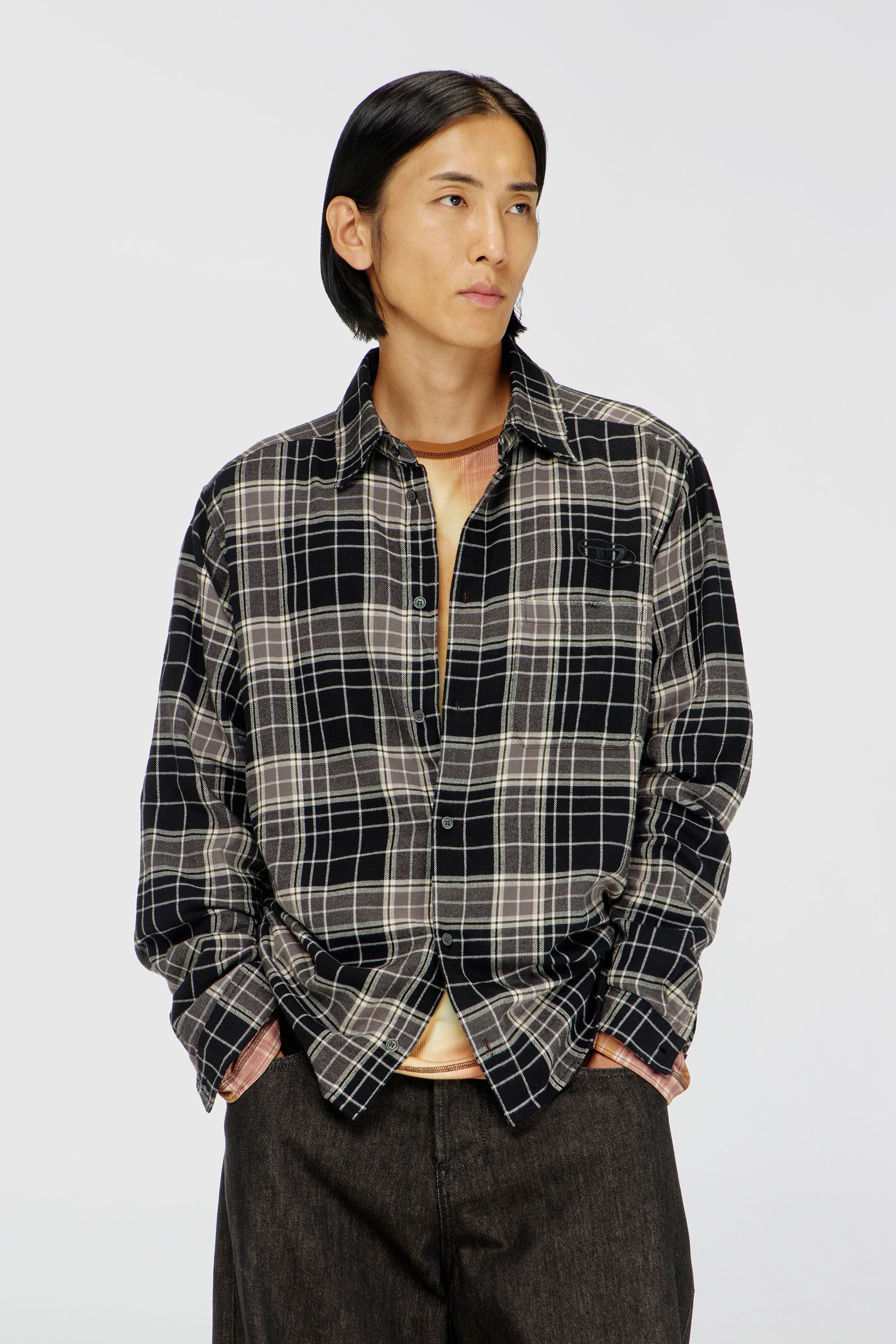 Diesel - S-SIMPLY-HNBI, Chemise &agrave; carreaux en flanelle effet distressed Homme in Polychrome - 3