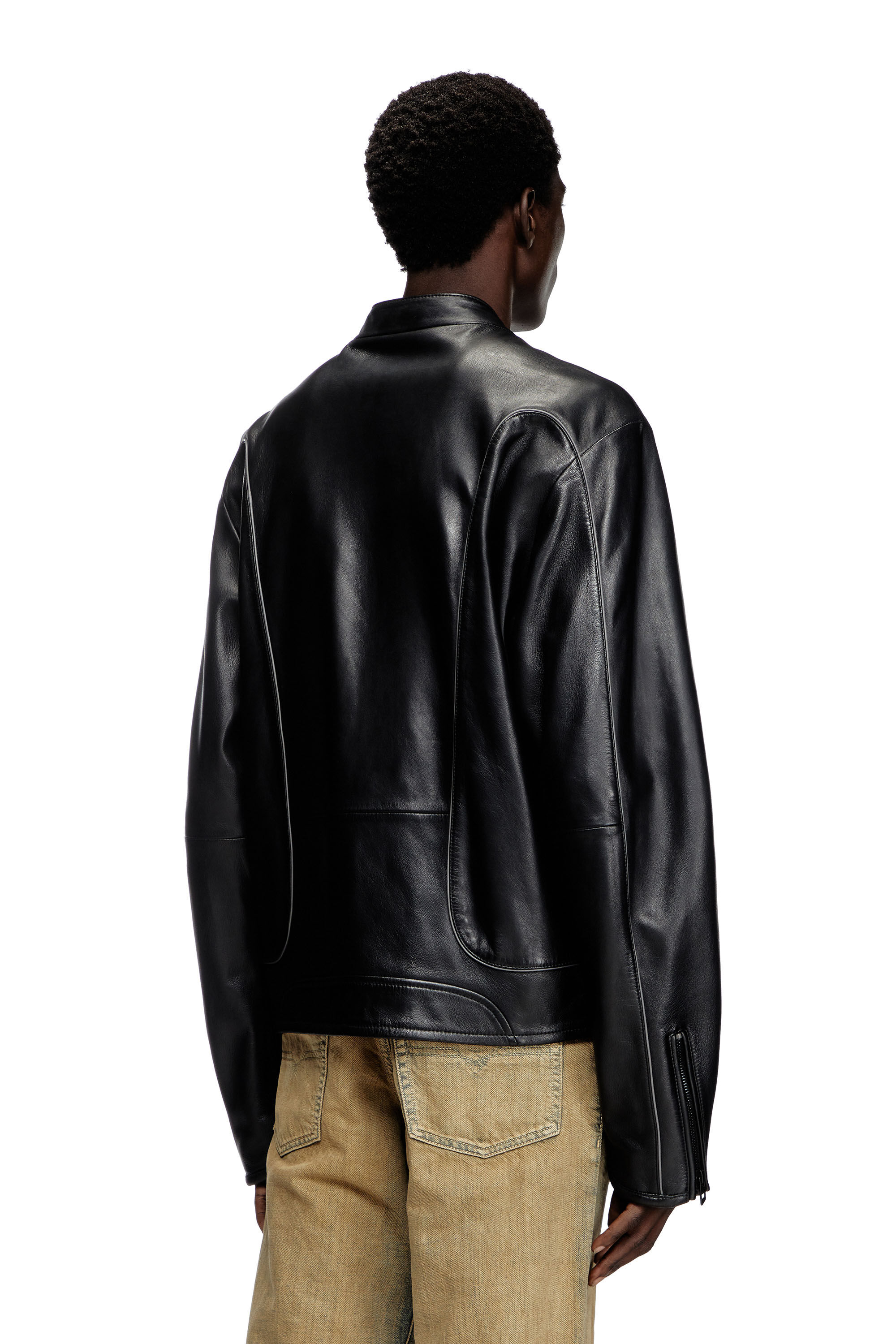 【再販なし】ORO Buffing leather piping blouson 再販なし】ORO Buffing leather piping blouson