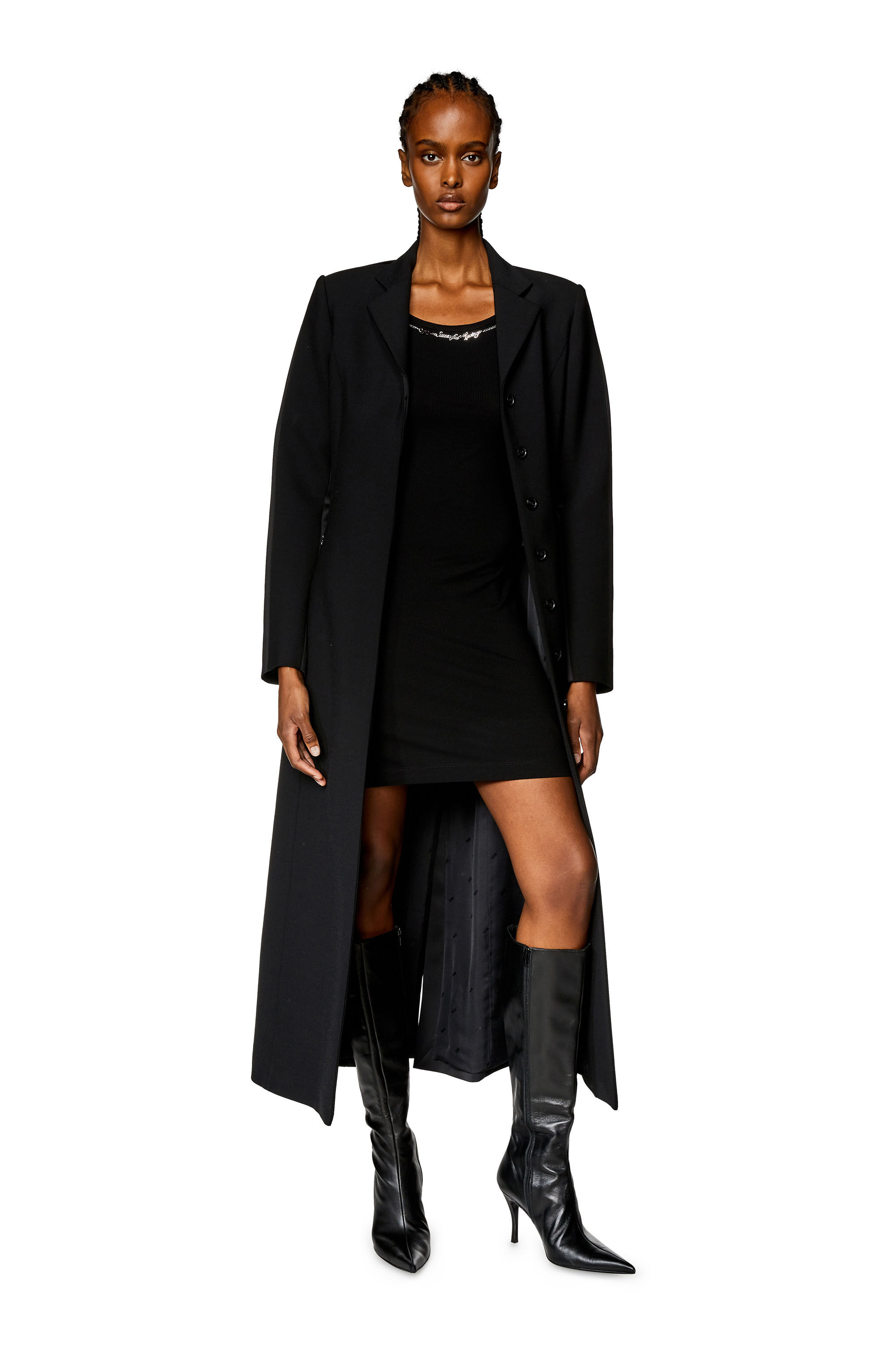 Diesel - D-MATIC, Robe courte avec collier chaîne Femme in Noir - 1