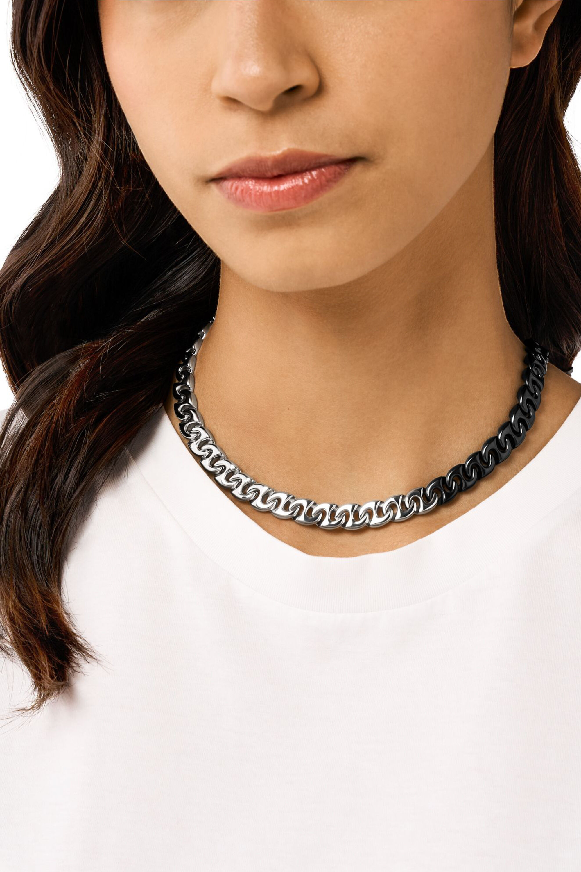 ☆DIESEL☆ two tone chain necklace DX1499931 Diesel Men'S Two-Tone Stainless Steel Chain Necklace
