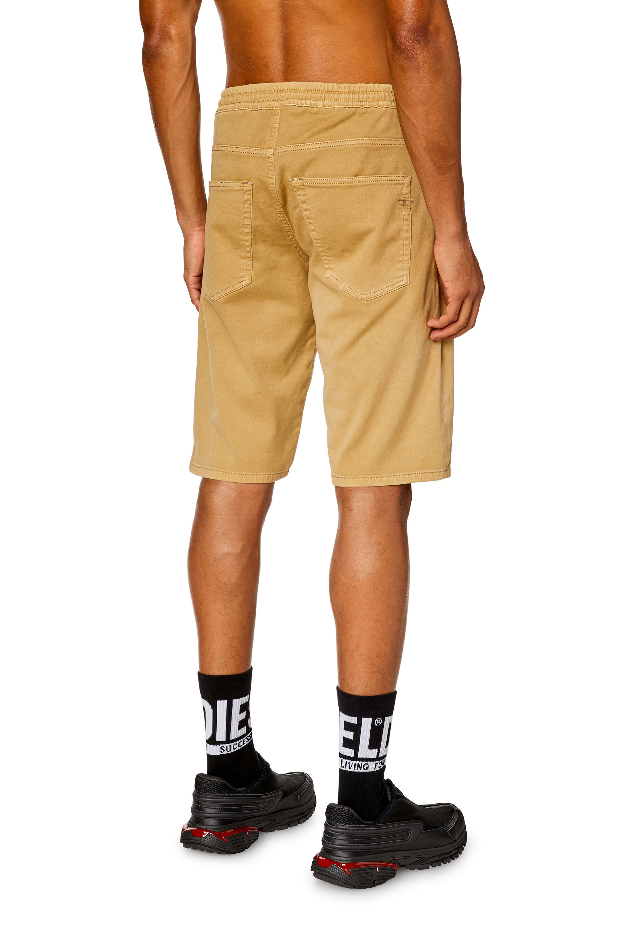 Diesel - 2033 D-KROOLEY-SHORT JOGG, Male's Chino shorts in JoggJeans in Light Brown - 4