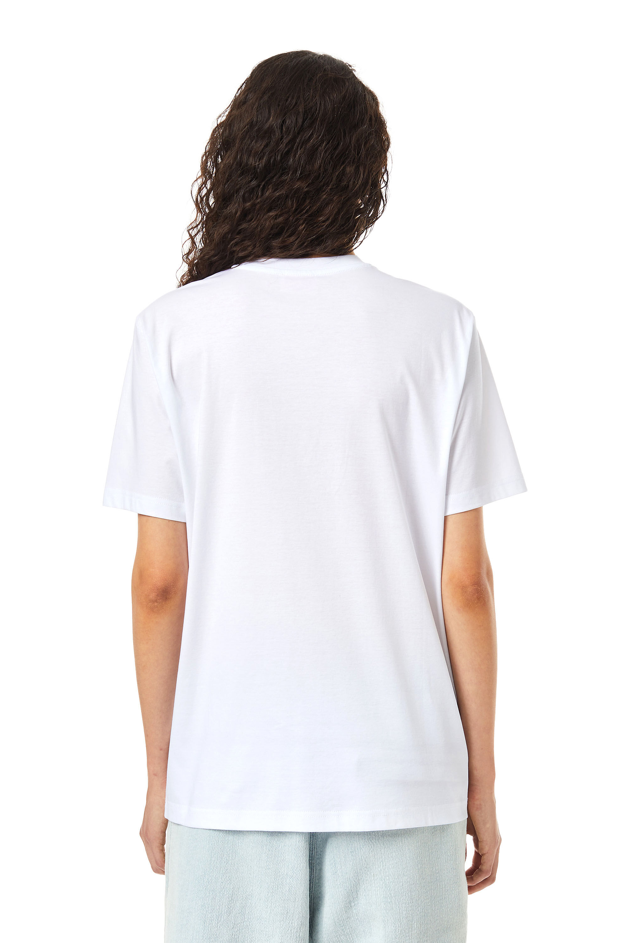 Diesel - T-JUST-DOVAL-PJ, Female's T-shirt with oval patch in Off White - 5