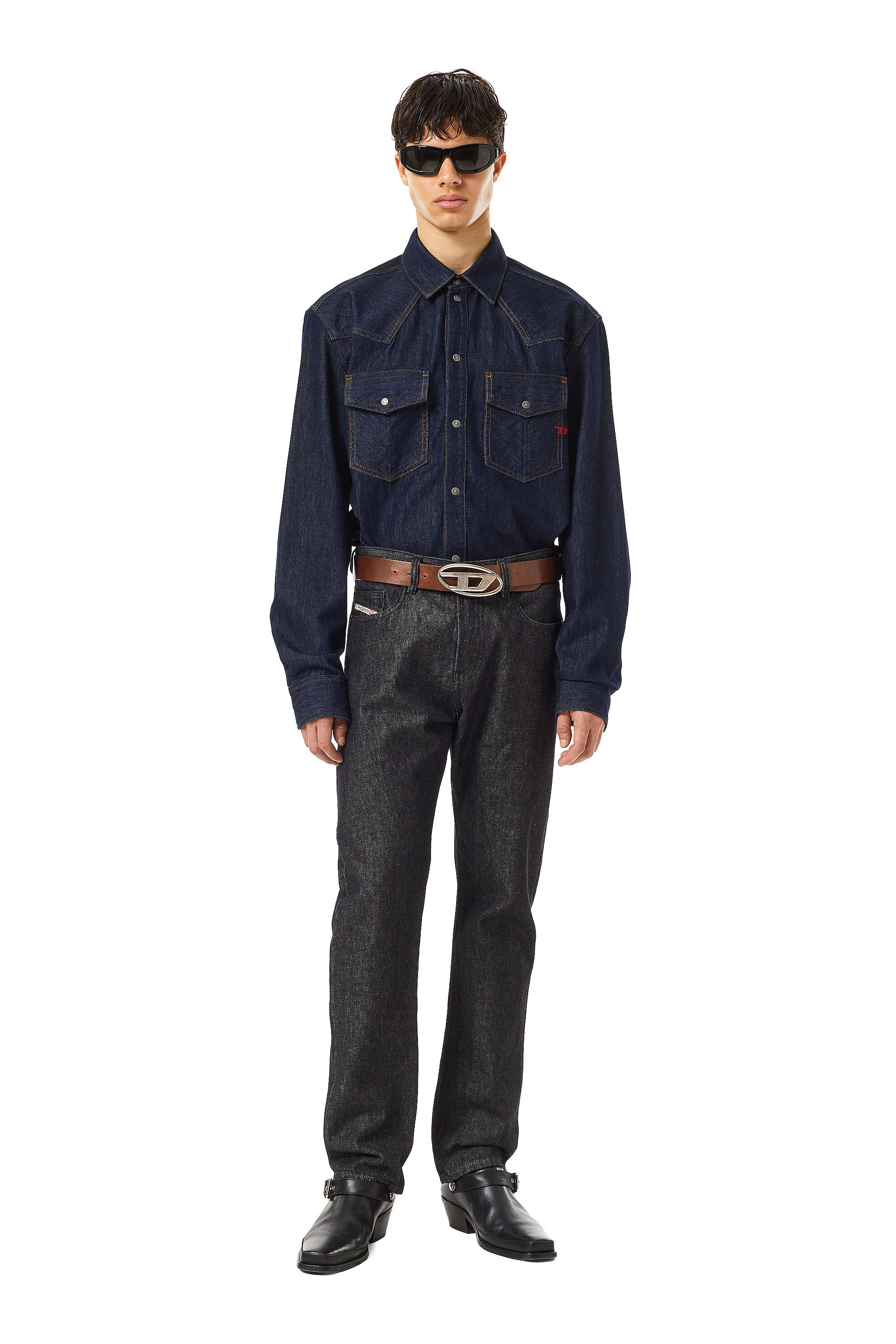Diesel - Straight Jeans 2020 D-Viker Z9C34, Male's Straight Jeans - 2020 D-Viker in Black/Dark Grey - 1