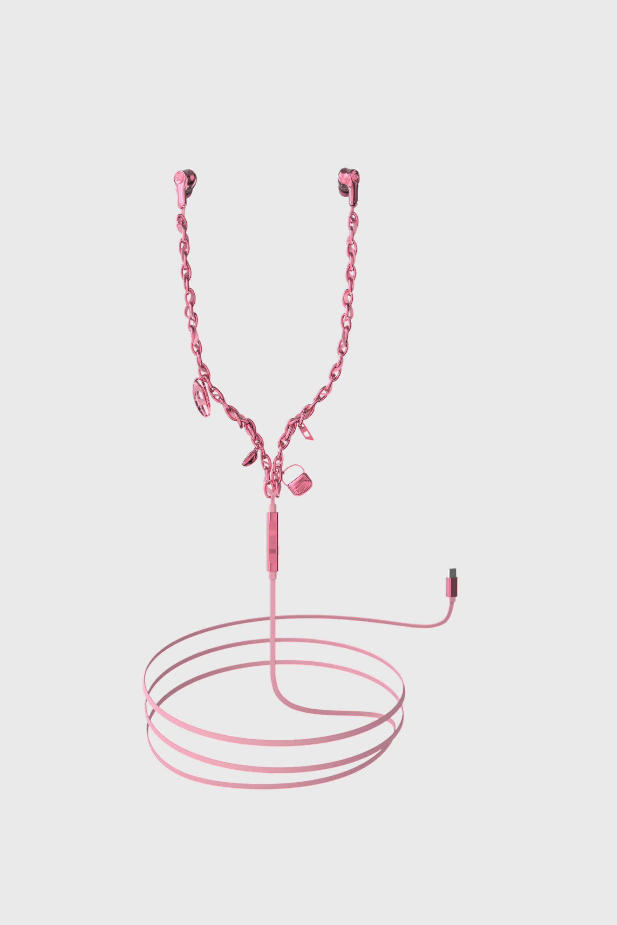 Men's Wired Earbuds and charms pink | Pink | Diesel US