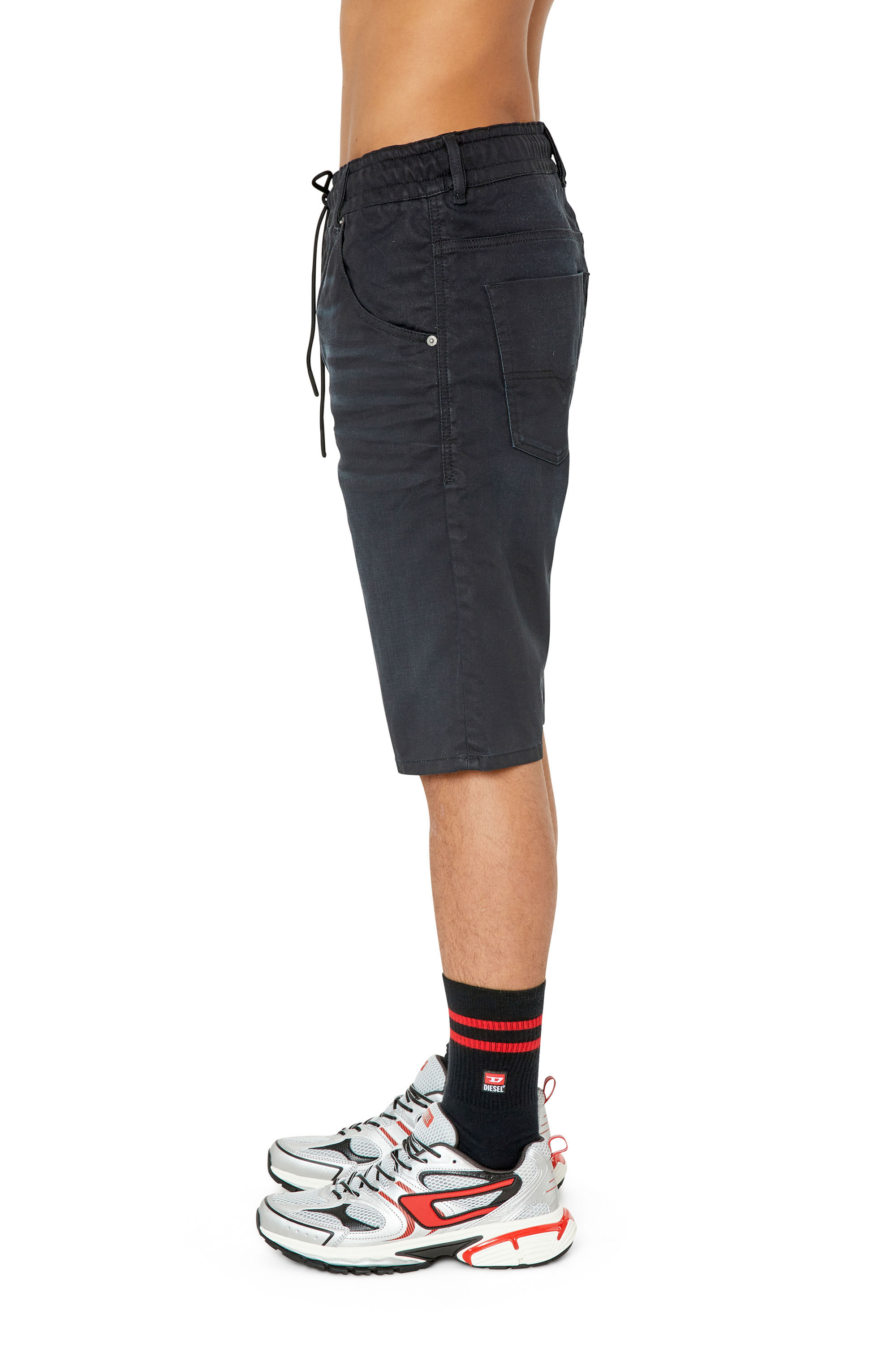 Diesel - D-KROOSHORT-Z JOGGJEANS, Male's Shorts in JoggJeans® in Black/Dark Grey - 6