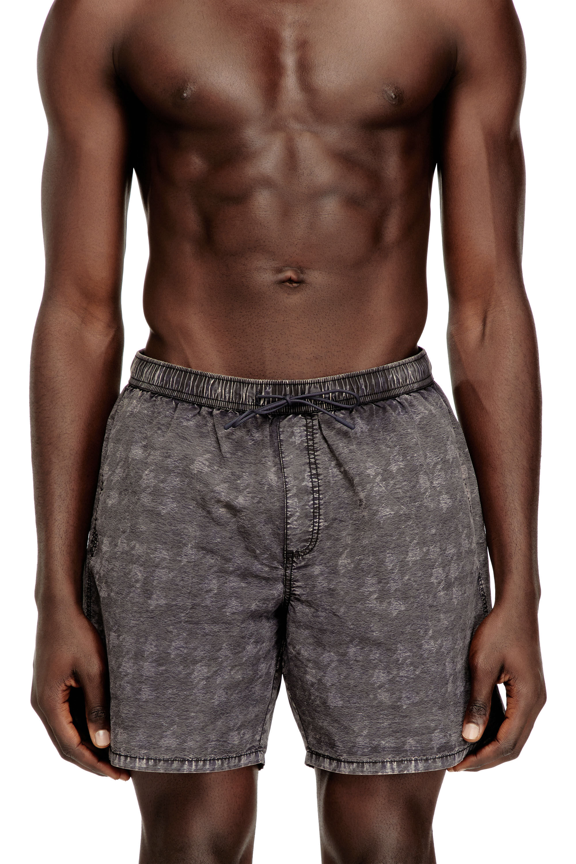 Men's Swim shorts with faded houndstooth pattern | Grey | Diesel