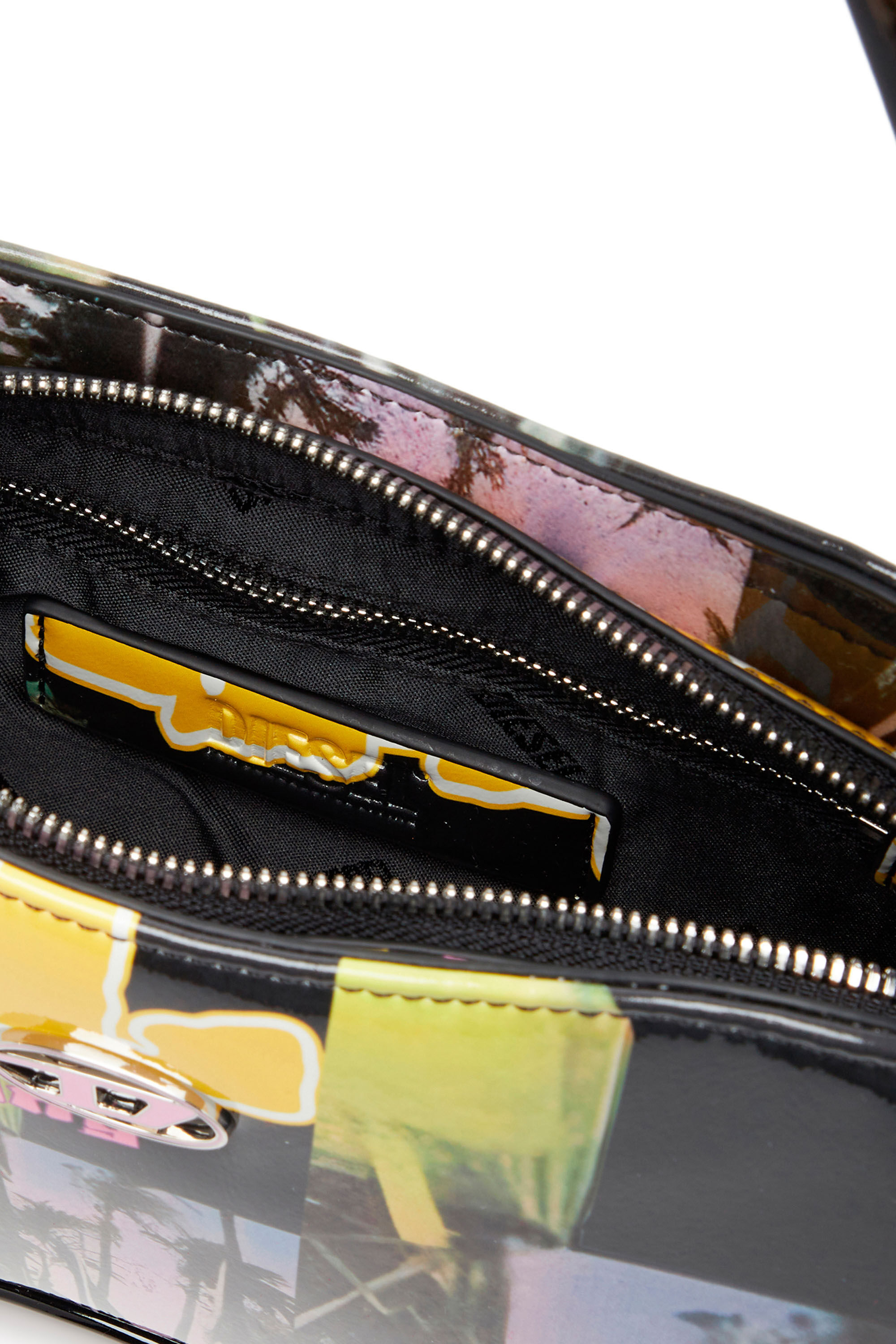 Diesel - PLAY SHOULDER, Female's Play-Shoulder bag in printed glossy PU in Multicolor - 2