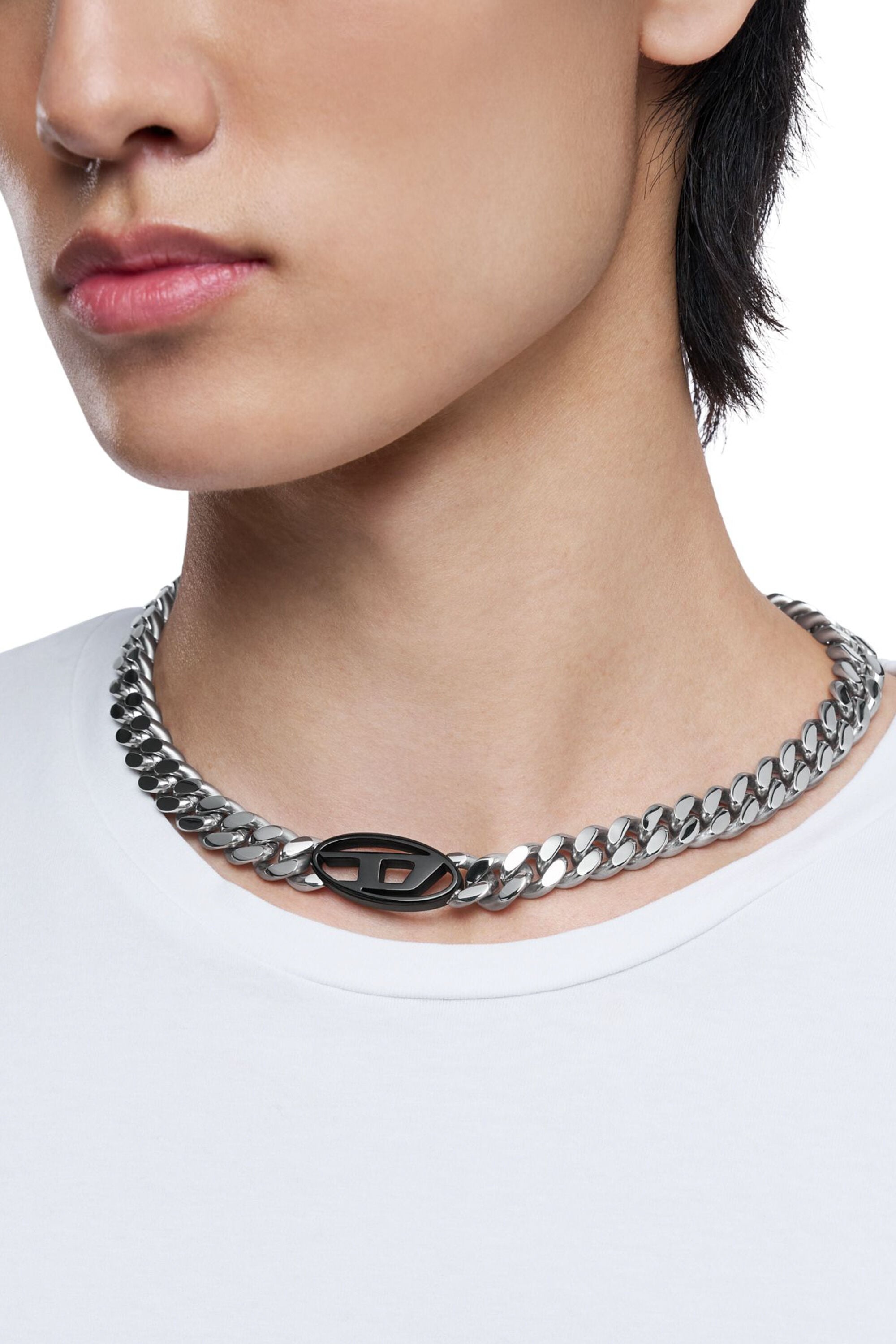 Women's Two-tone stainless steel chain necklace | Silver | Diesel