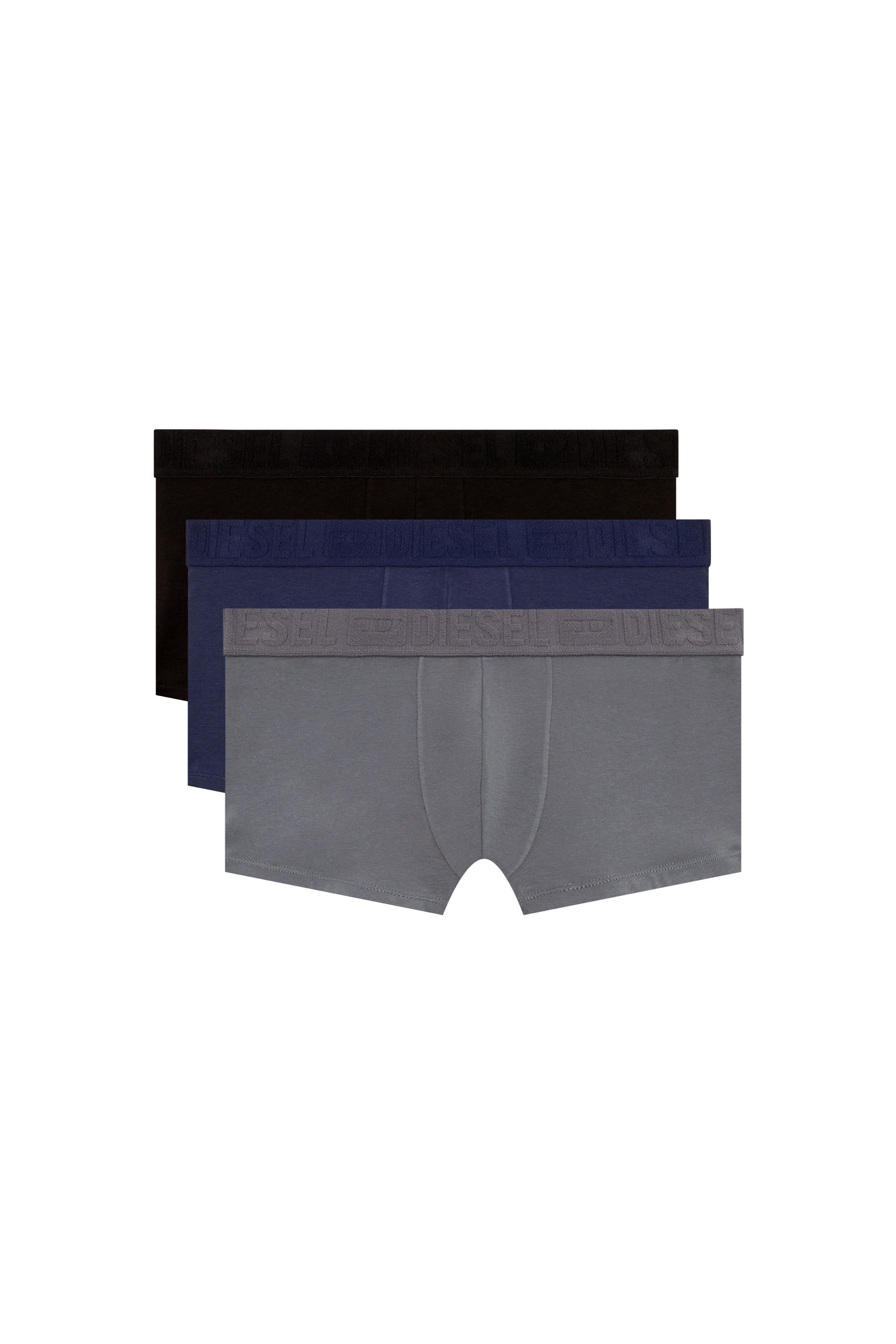 Diesel - UMBX-DAMIENTHREEPACK, Male's Three-pack monochrome boxer briefs in Grey/Blue - 4
