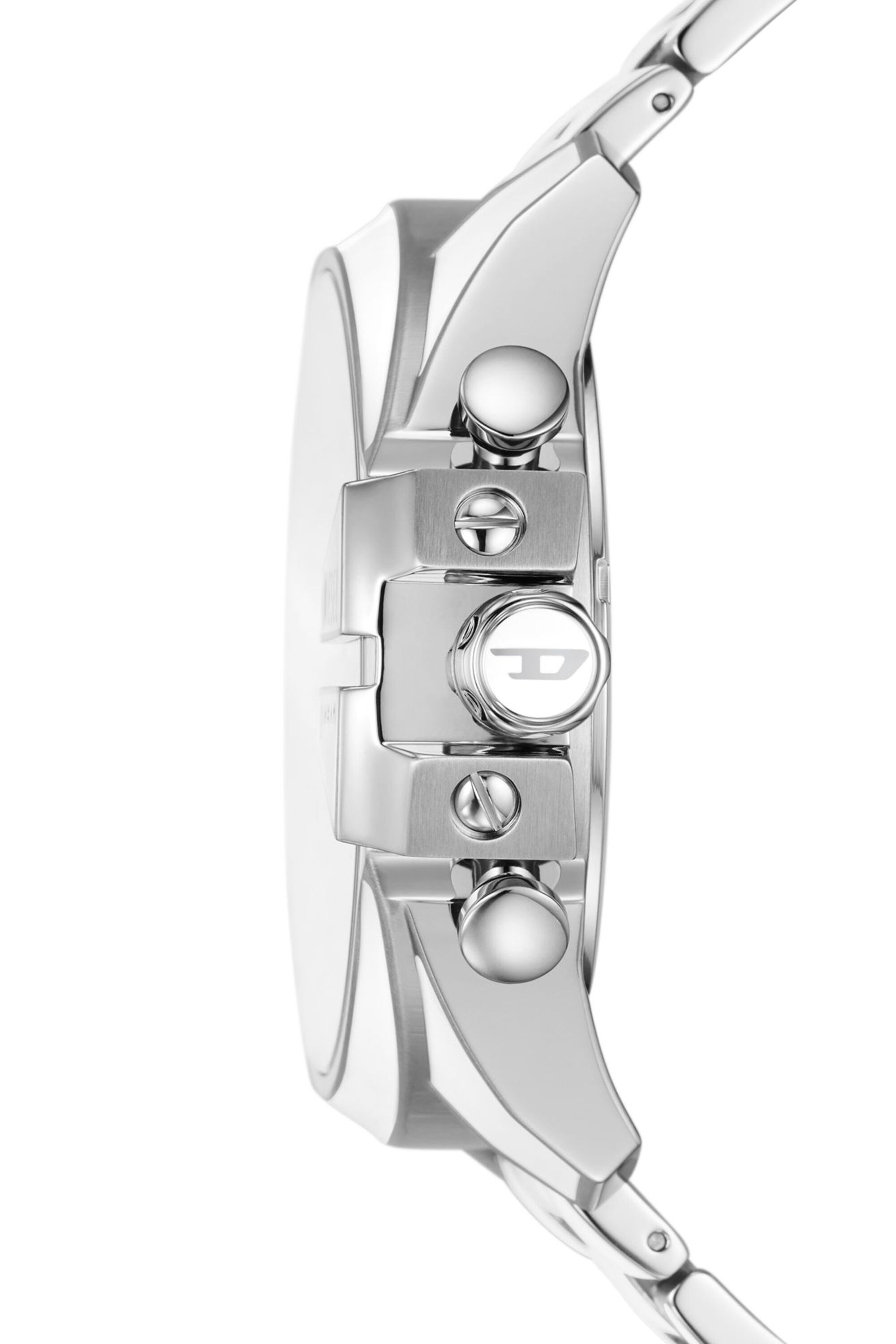 Diesel - DZ4660, Man's Mega Chief white and stainless steel watch in Silver - 3