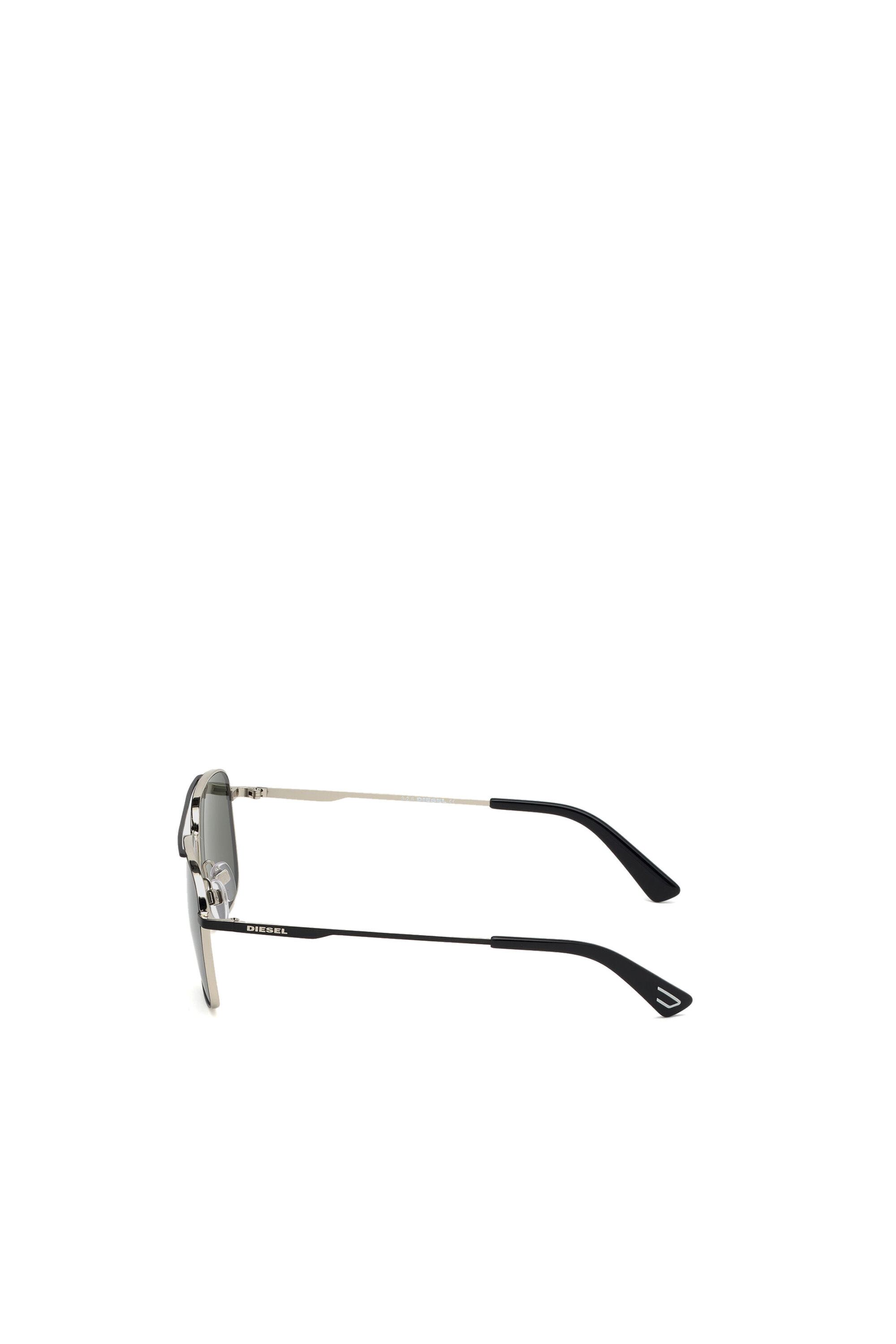 Diesel - DL0295, Man's Navigator sunglasses in metal in Black - 4