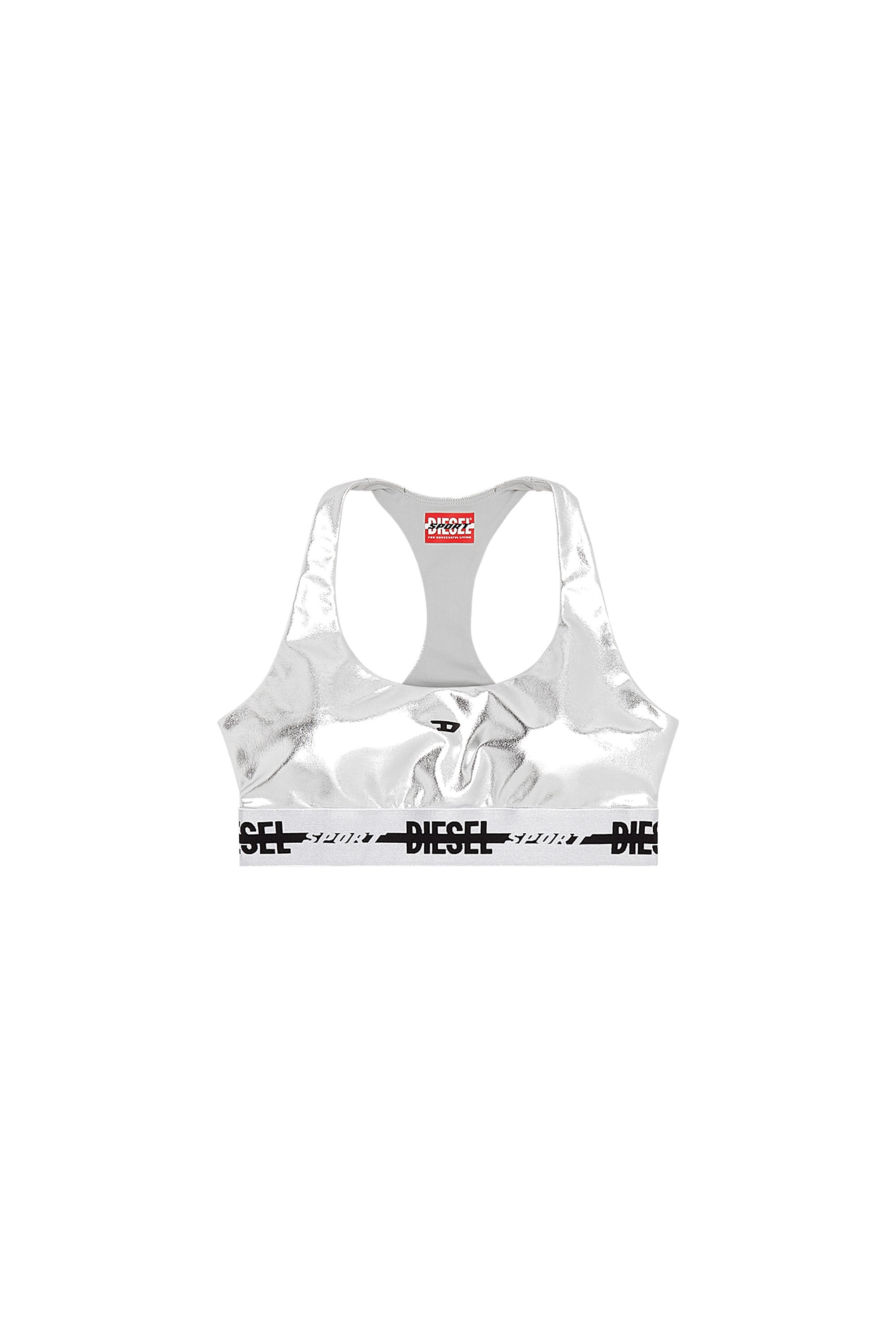 Diesel - AWB-JULIANA-WT26, Female's Metallic sports bra in Silver - 5