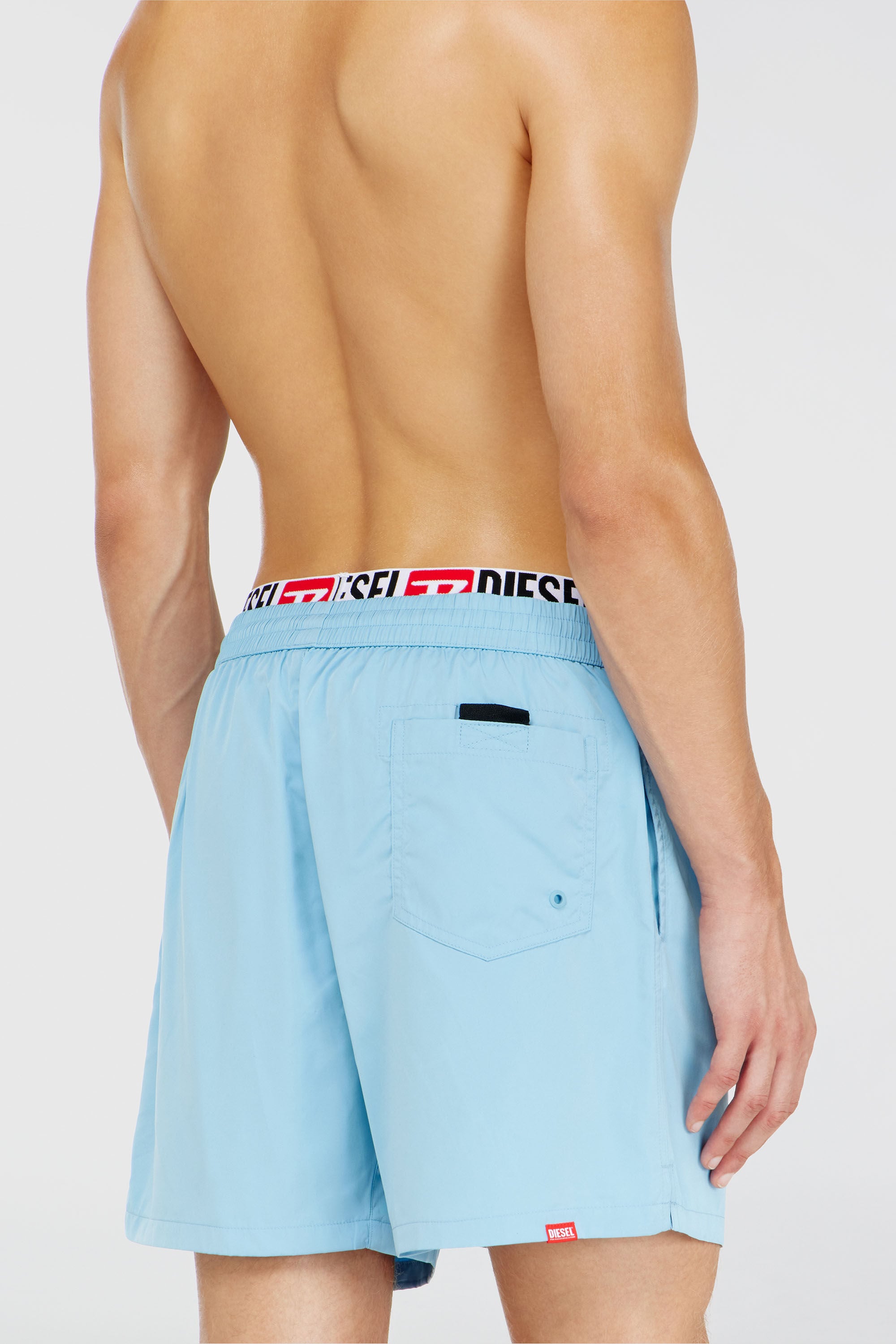 Diesel - VISPER-41-D-CORE, Man's Mid-length swim shorts with logo print in Azure - 3