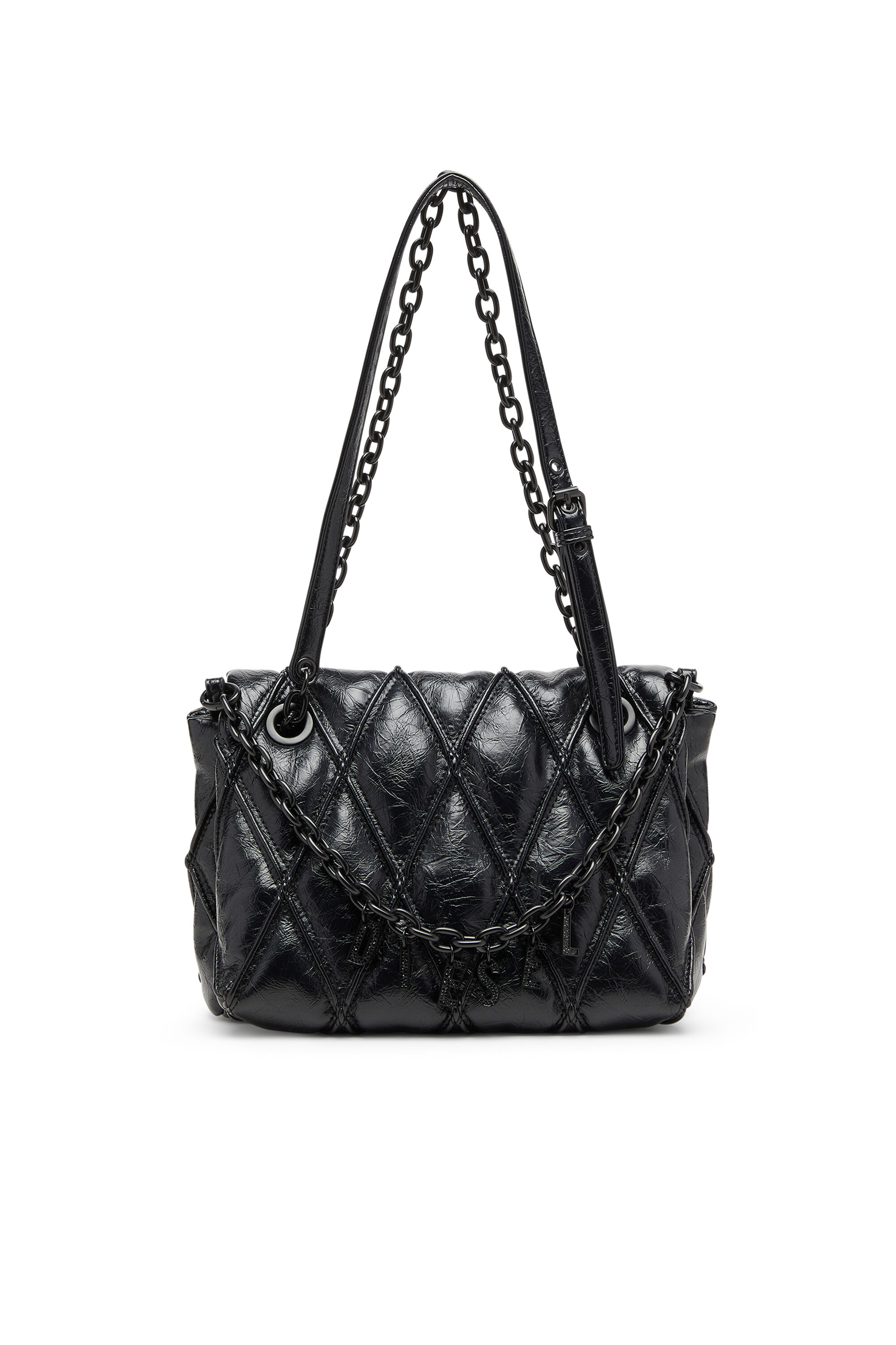 Women's Charm-D - Shoulder bag in shiny quilted PU | Black