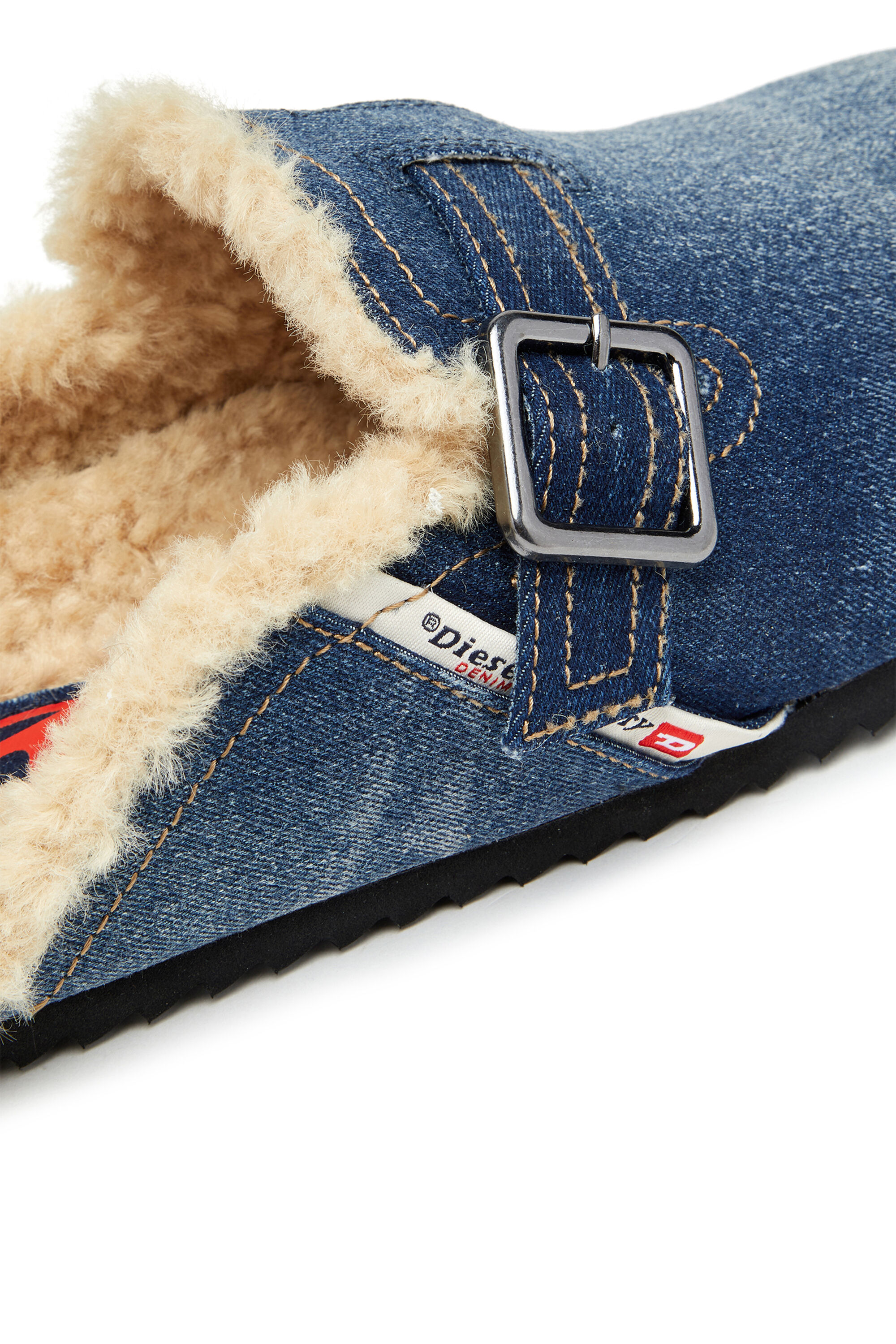 Diesel - D-WOODSTOCK X, Male's D-Woodstock-Denim mules with fluffy lining in Blue - 6