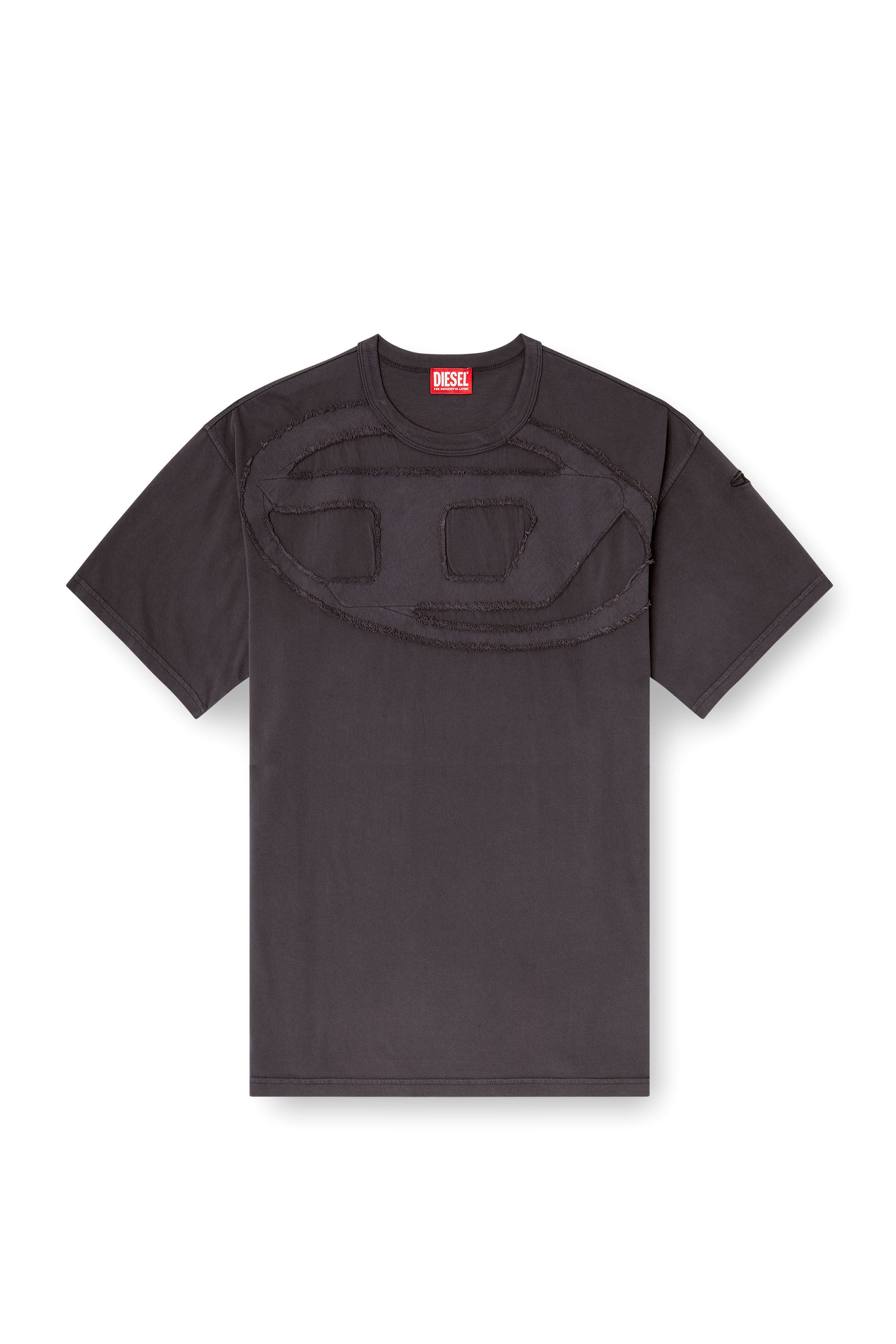 Diesel - T-BOXT-DEN, Camiseta de algod&oacute;n relajada con aplique Oval D Hombre in Gris - 2