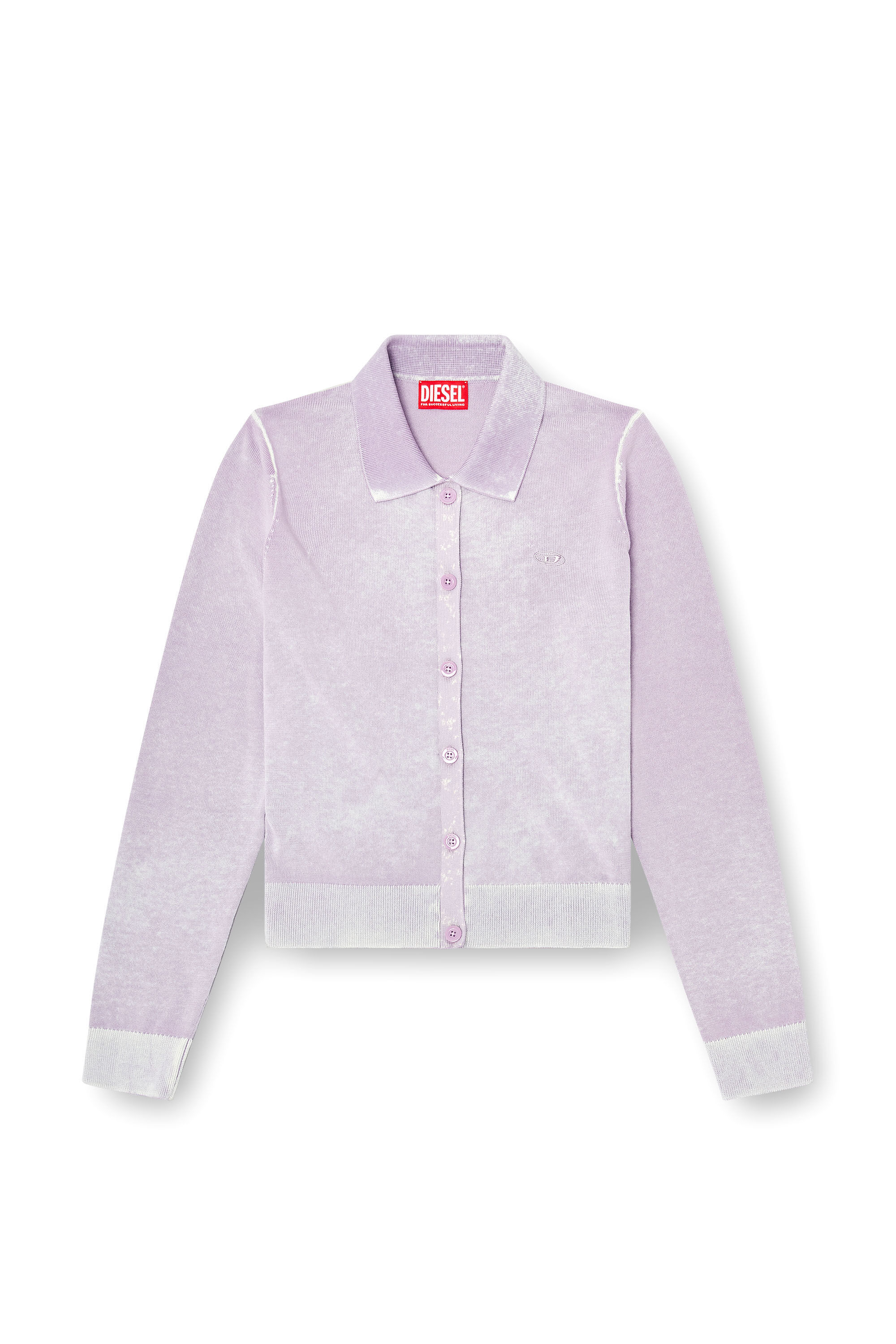 Diesel - M-LOREN, Woman's Cardigan with faded reverse print in Lilac - 2