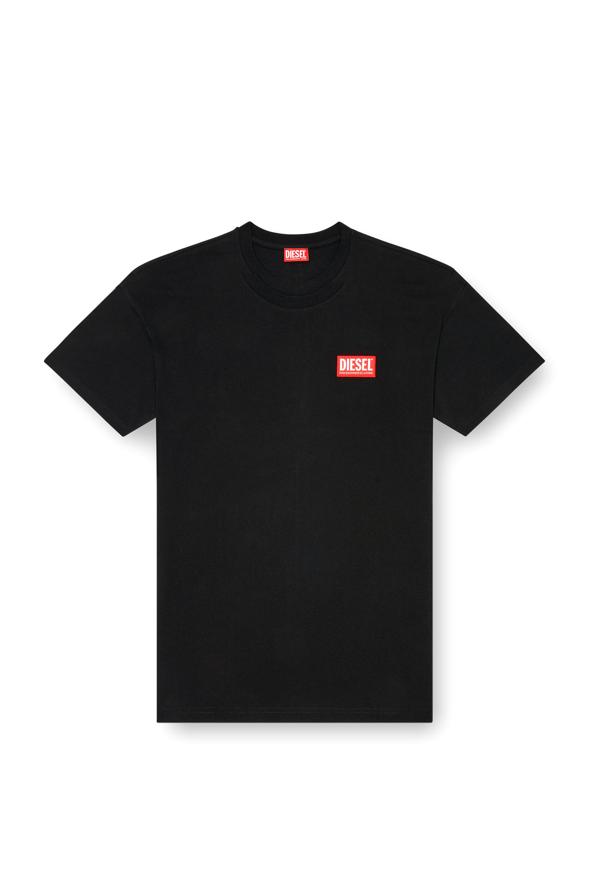 Diesel - T-BOXT-LAB, T-shirt avec empiècement à logo en jacquard Homme in Noir - 2
