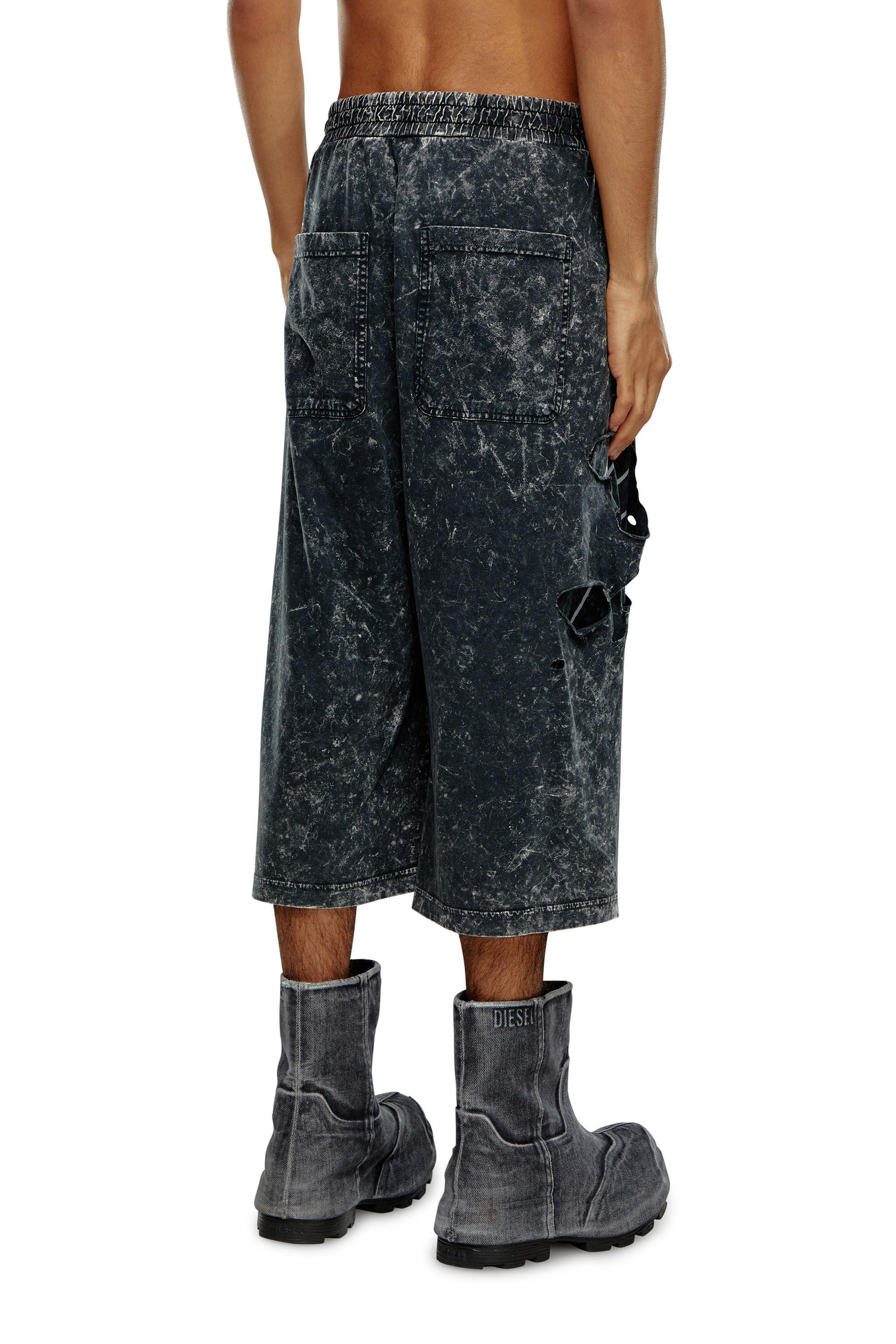 Diesel - P-ECKYO-PEELOVAL, Pantalon Oval D en jersey marbré Homme in Noir - 5