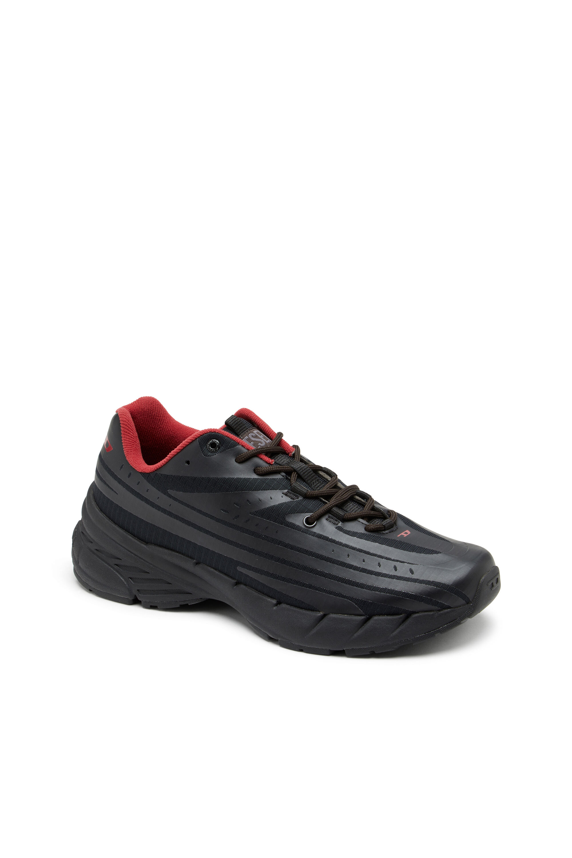 Diesel - D-AIRSPEED LOW, Male's D-Airspeed Low-Striped sneakers in coated ripstop in Black - 6