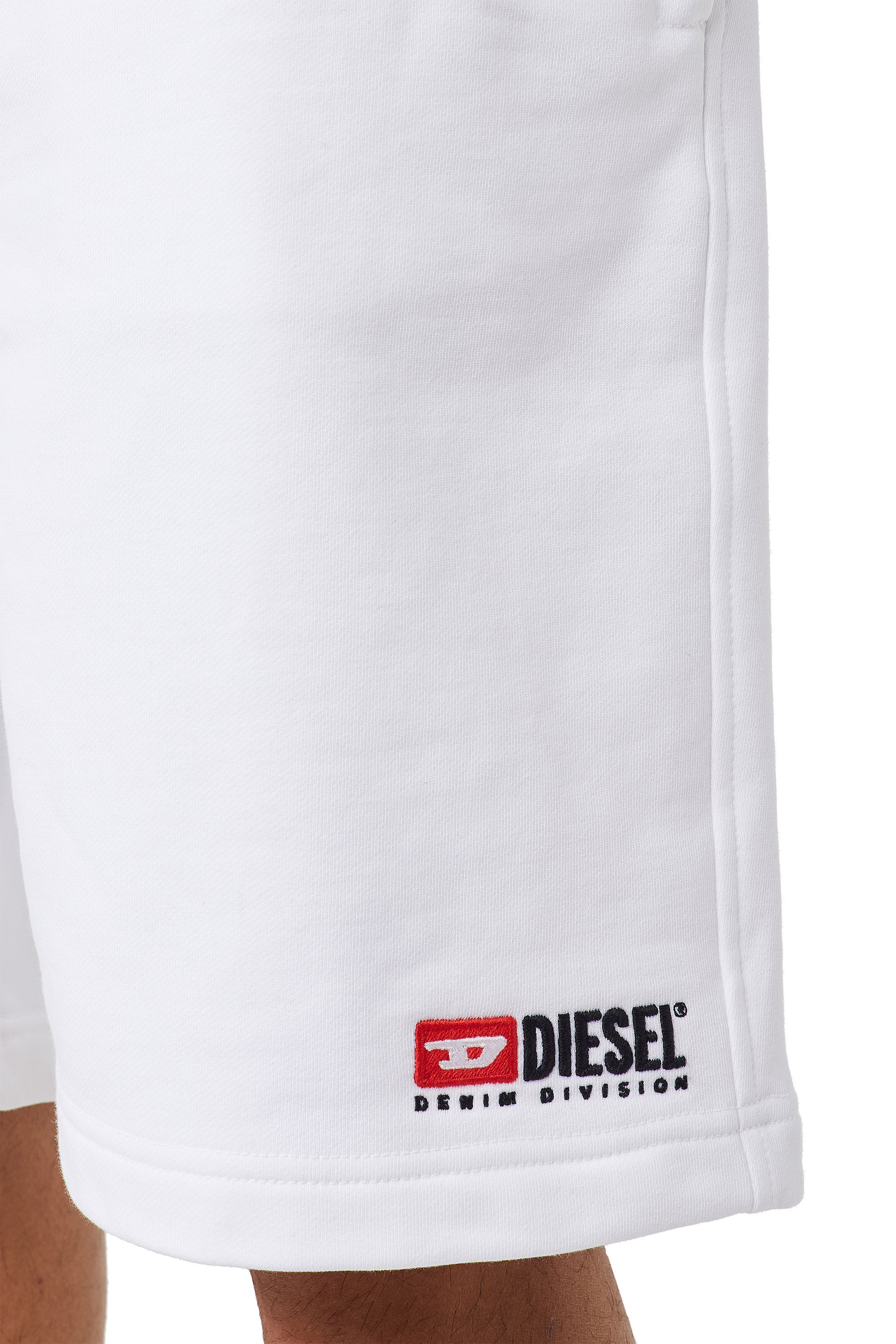 Diesel - P-CROWN-DIV, Man's Sweat shorts with logo embroidery in White - 6
