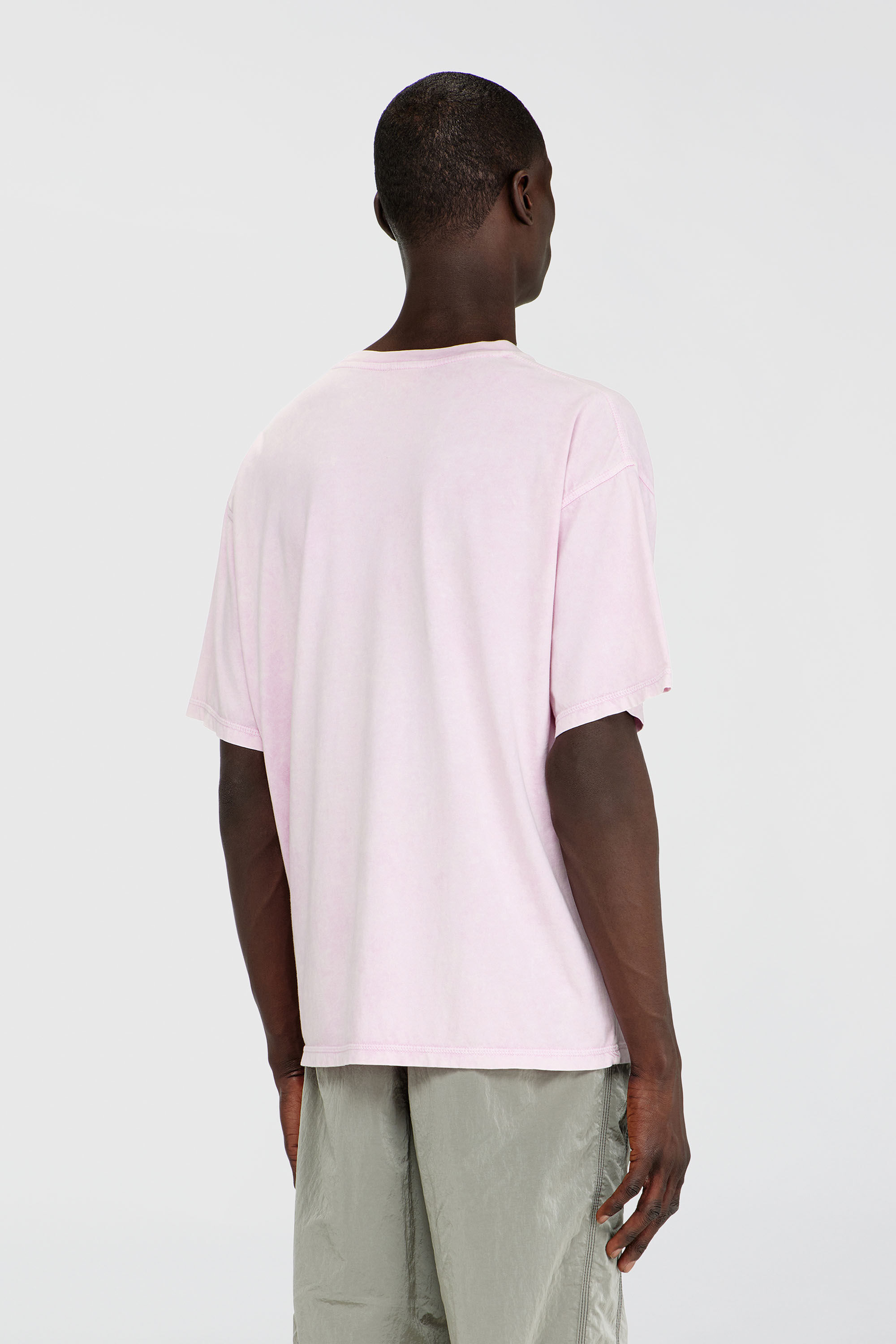 Men's Cotton T-shirt with treated effect | Pink | Diesel US