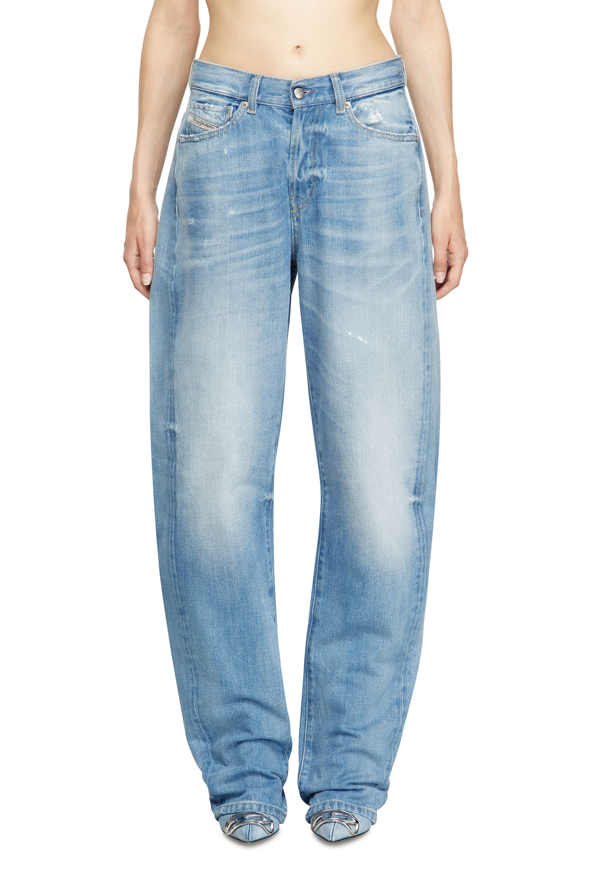 Diesel - Female's Relaxed Jeans 1974 D-Ellz 09M24, Light Blue - 3