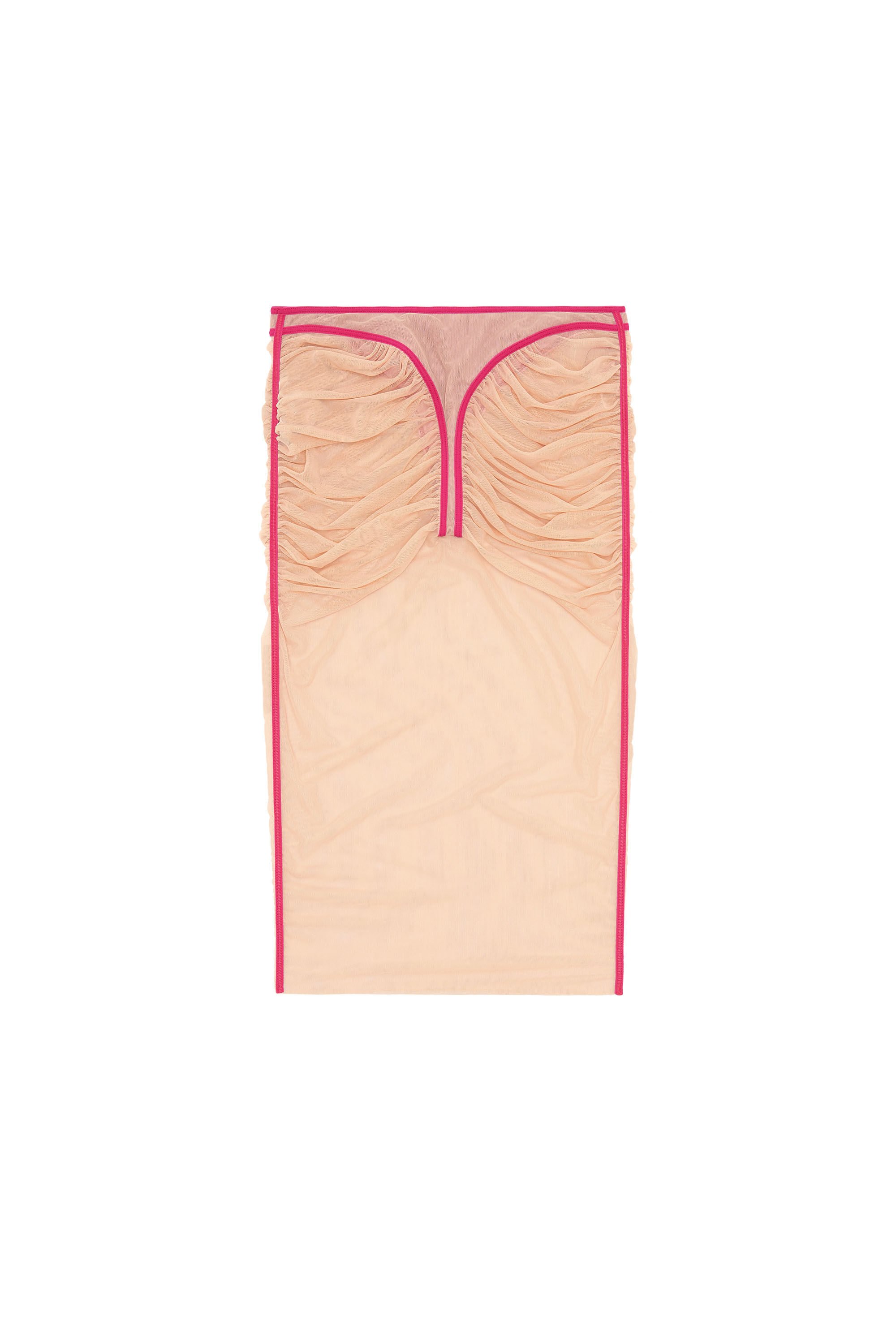 Diesel - O-LYLA, Female's Sheer midi skirt in ruched tulle in Pink - 2