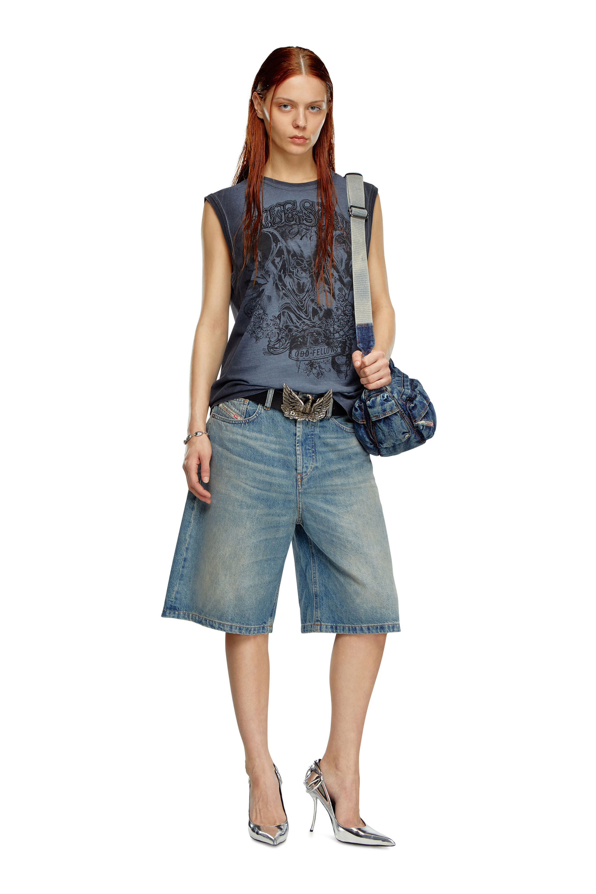 Diesel - DE-SIRE-SHORT, Woman's Denim shorts in Light Blue - 1