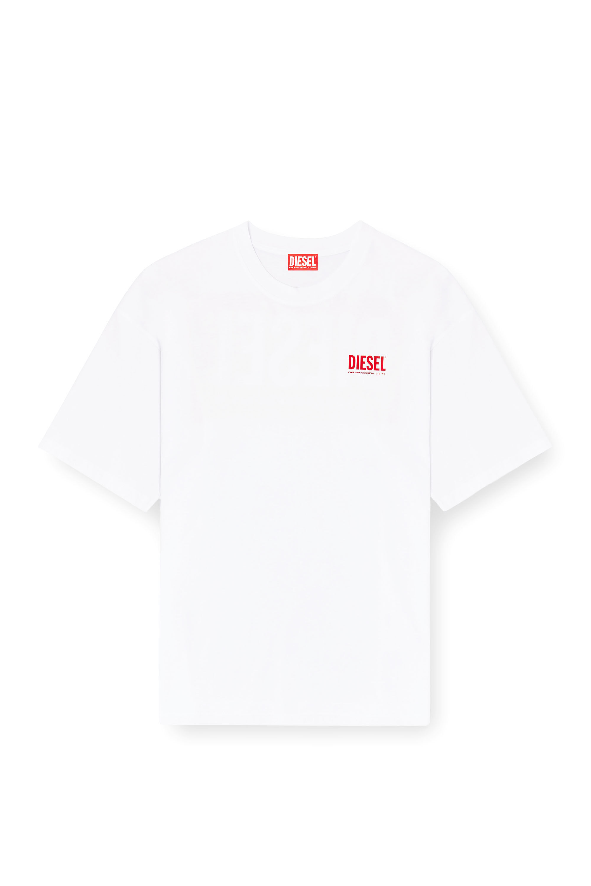 Men's Cotton T-shirt with Diesel Biscotto print | White | Diesel US