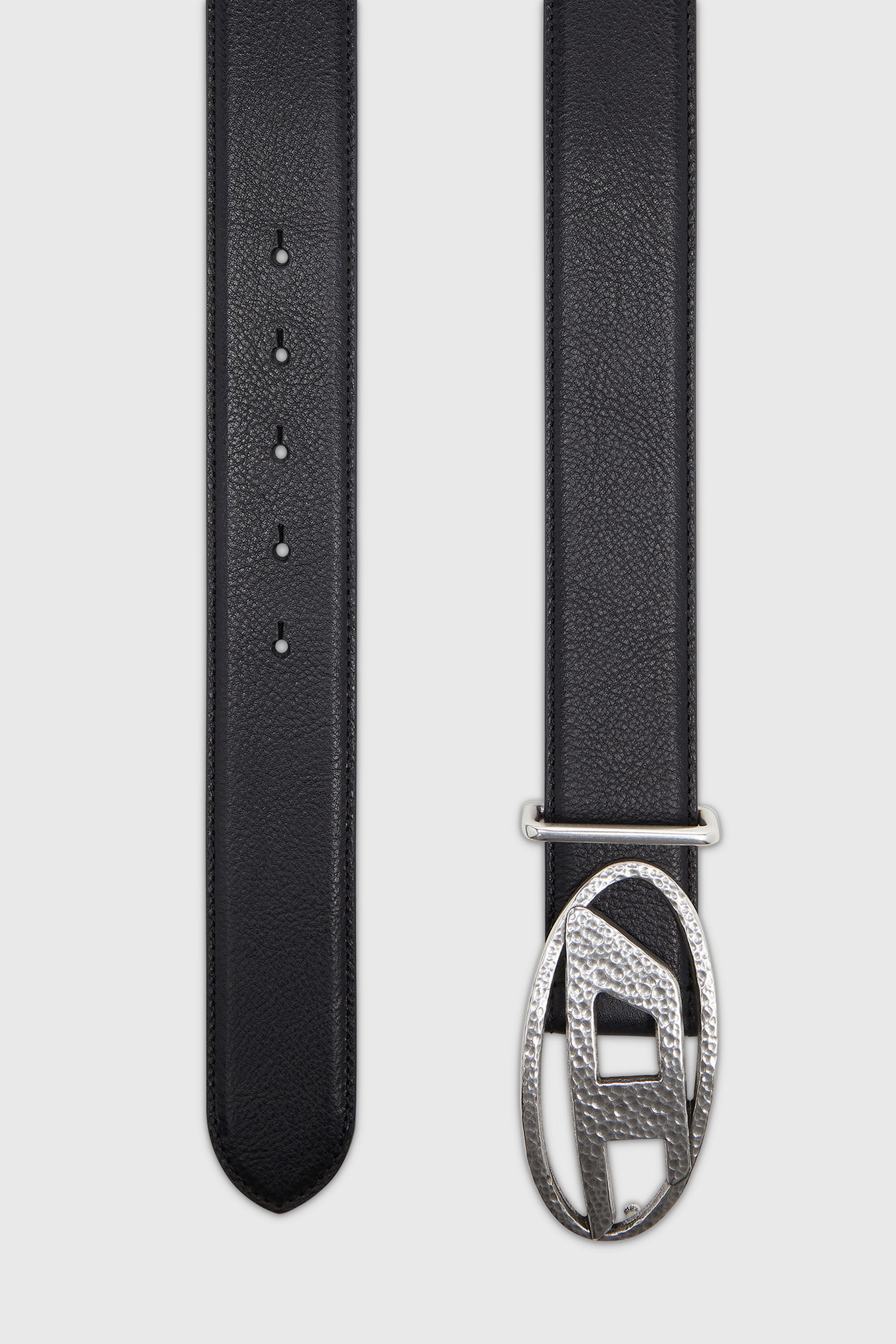 Diesel - B-1DR, 4 cm cintur&oacute;n de piel con hebilla Oval D martillada Unisex in Negro - 2
