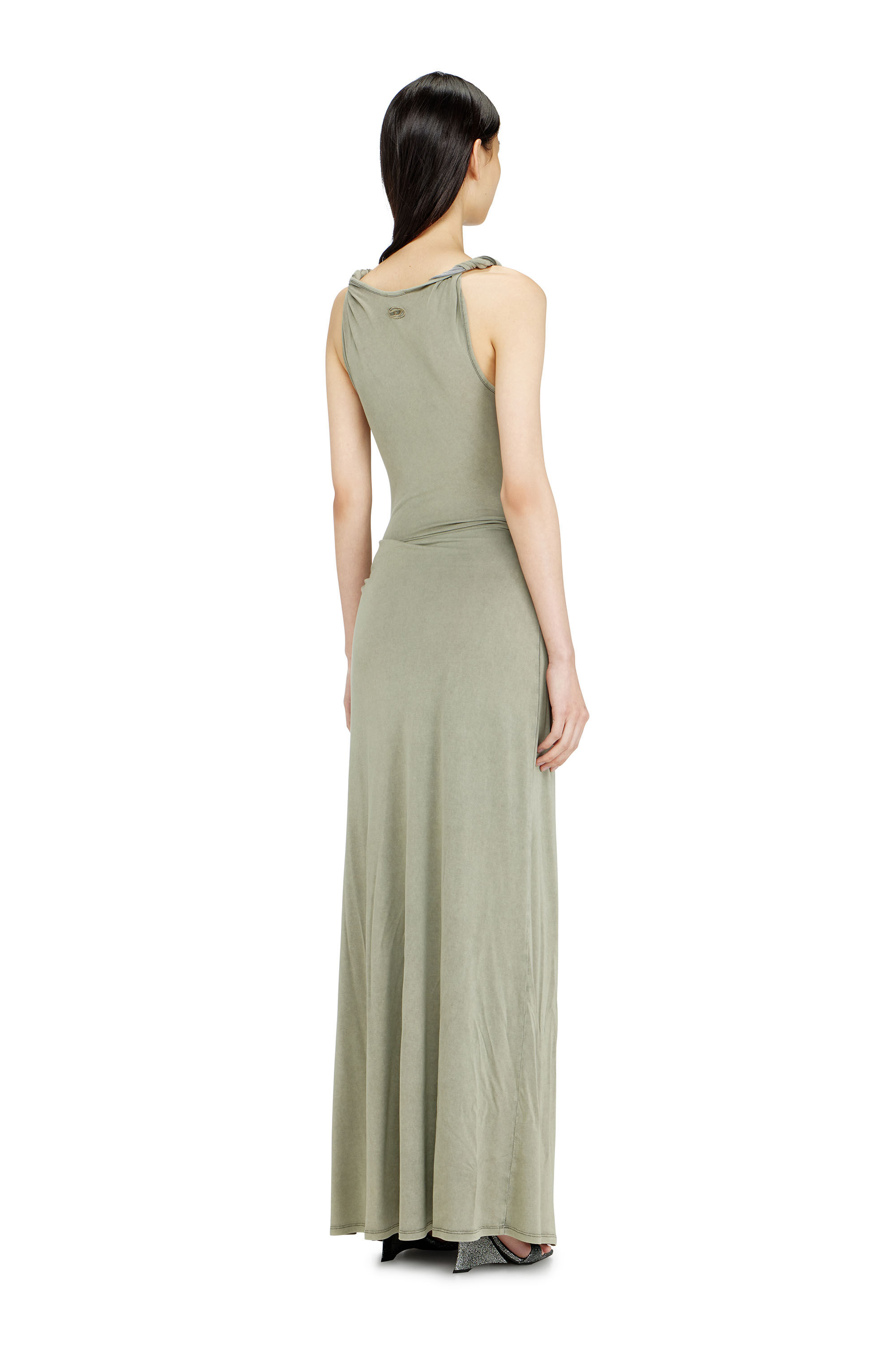 Women's Jersey maxi dress with twisted details | Green | Diesel