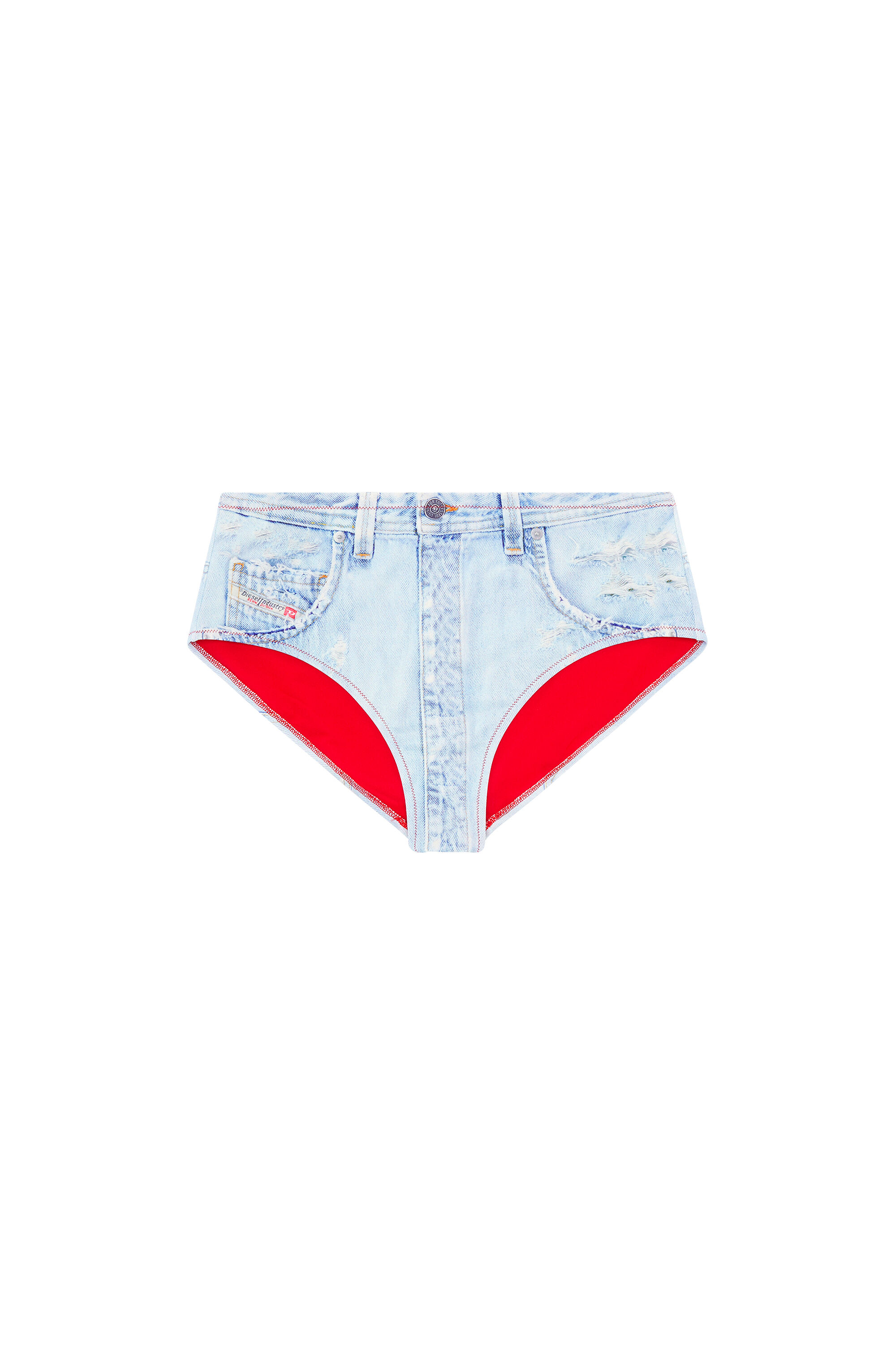 Diesel - BFPN-BICHYS, Braguitas de bikini con trampantojo de denim Mujer in Azul marino - 4