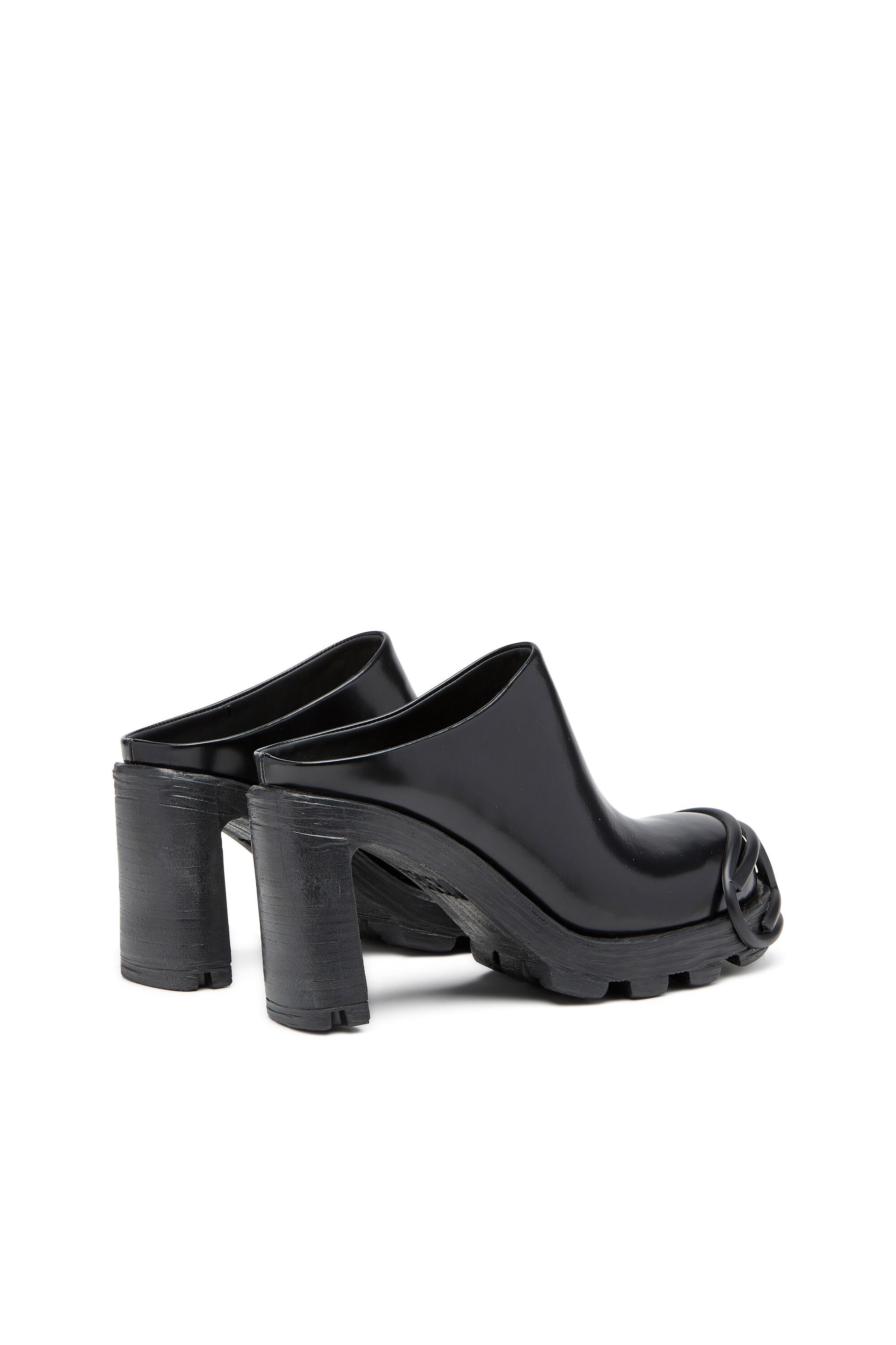 Diesel - D-HAMMER ML D W, Female's D-Hammer-High-heel mules with Oval D plaque in Black - 3