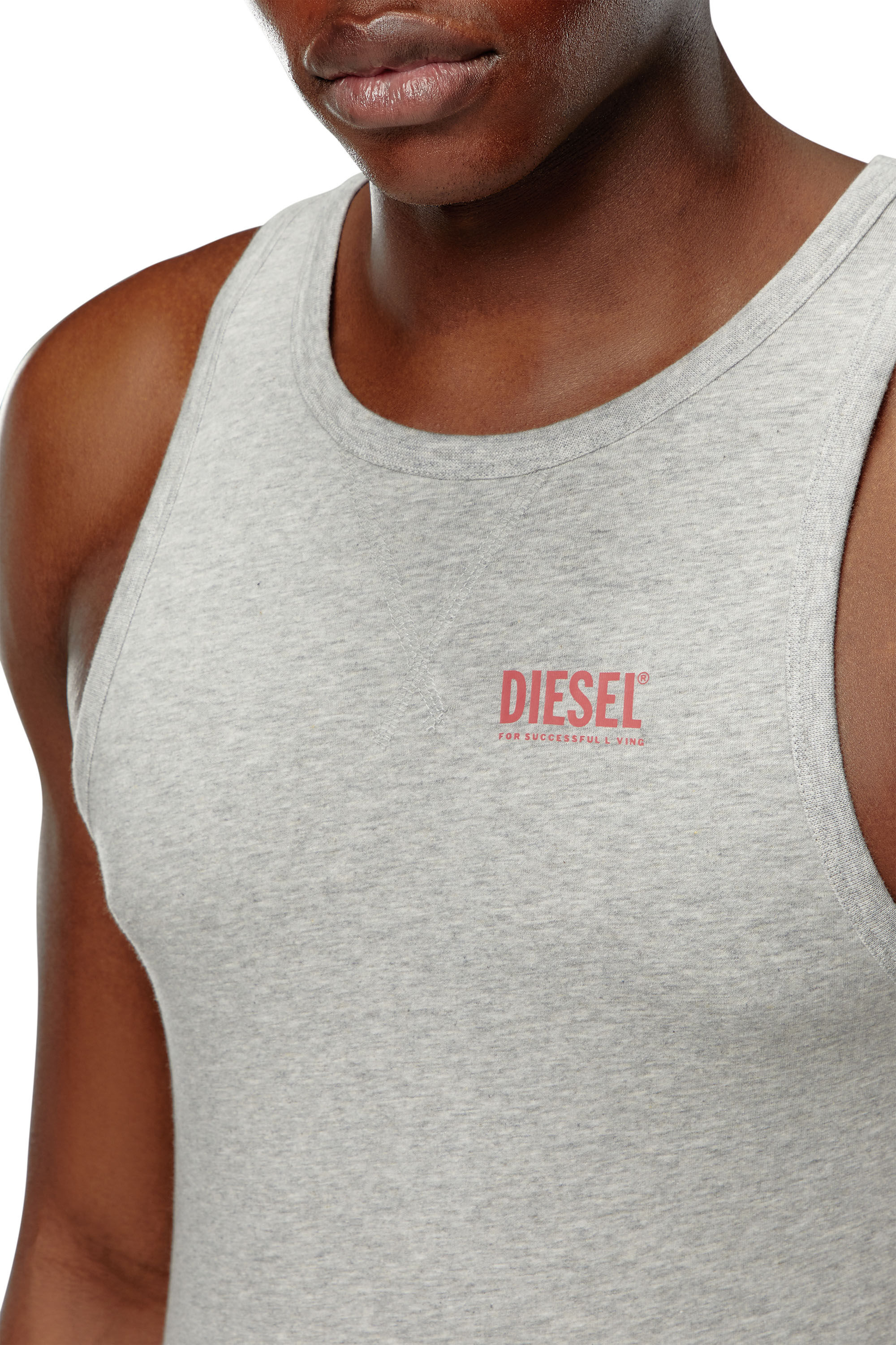 Diesel - UMTK-JOHNNY, Débardeur avec logo imprimé Homme in Gris - 5