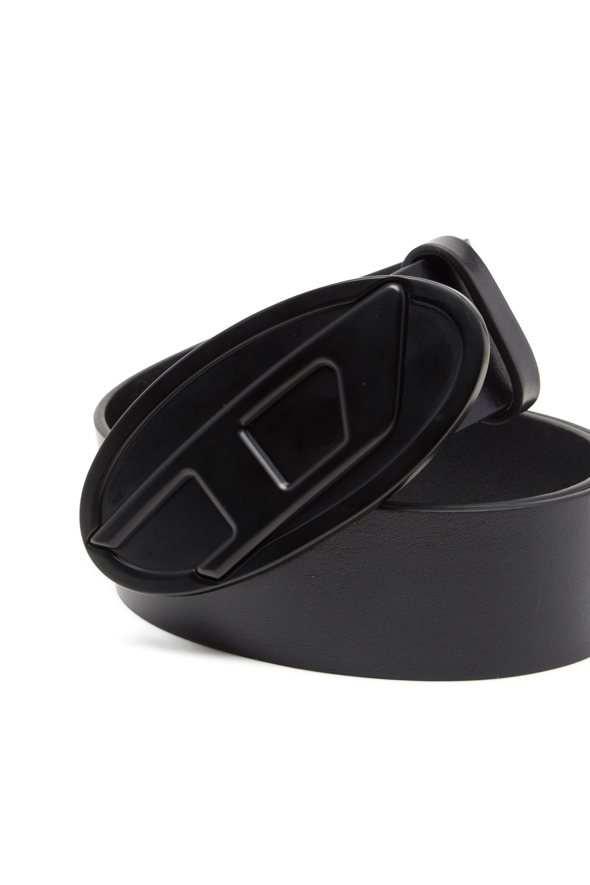 Women's 4cm leather belt with Oval D plaque | Black | Diesel