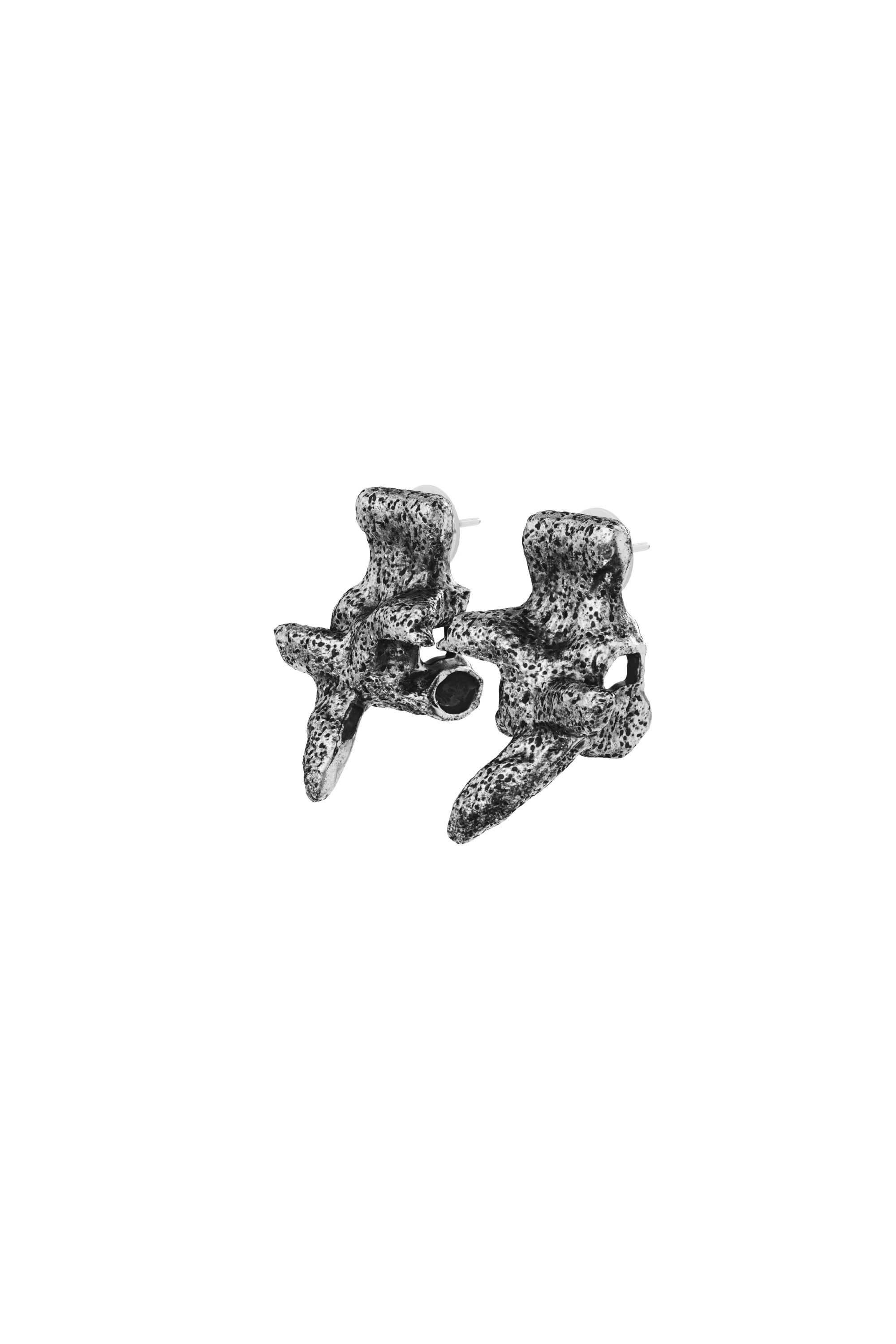 Diesel - DX1710040 JEWELLERY, Unisex's Silver-tone stud earrings in Dark grey - 1