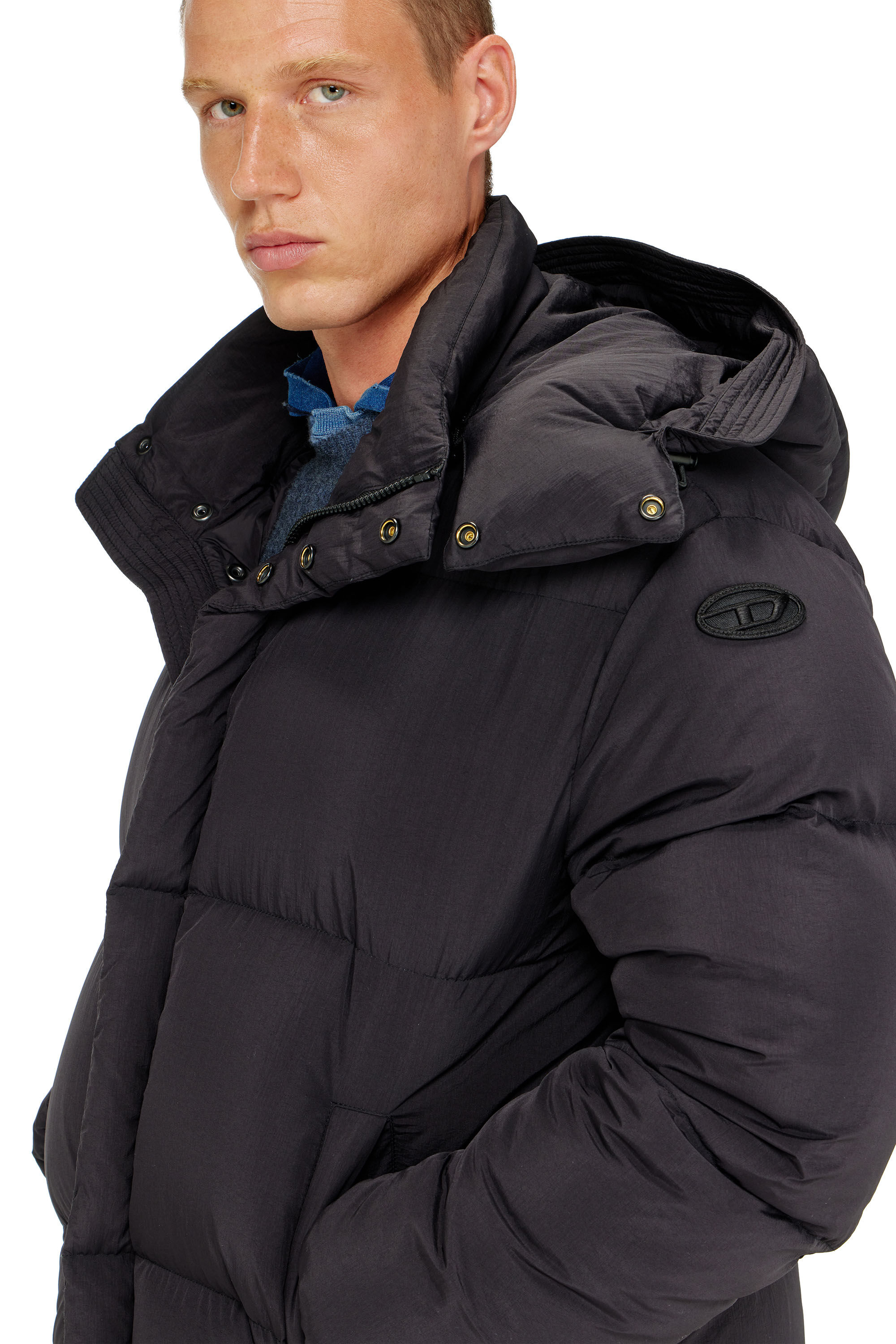 Diesel - W-ROLFYS-WRD, Veste matelass&eacute;e en Taslan ViralOff&reg; Homme in Gris - 4