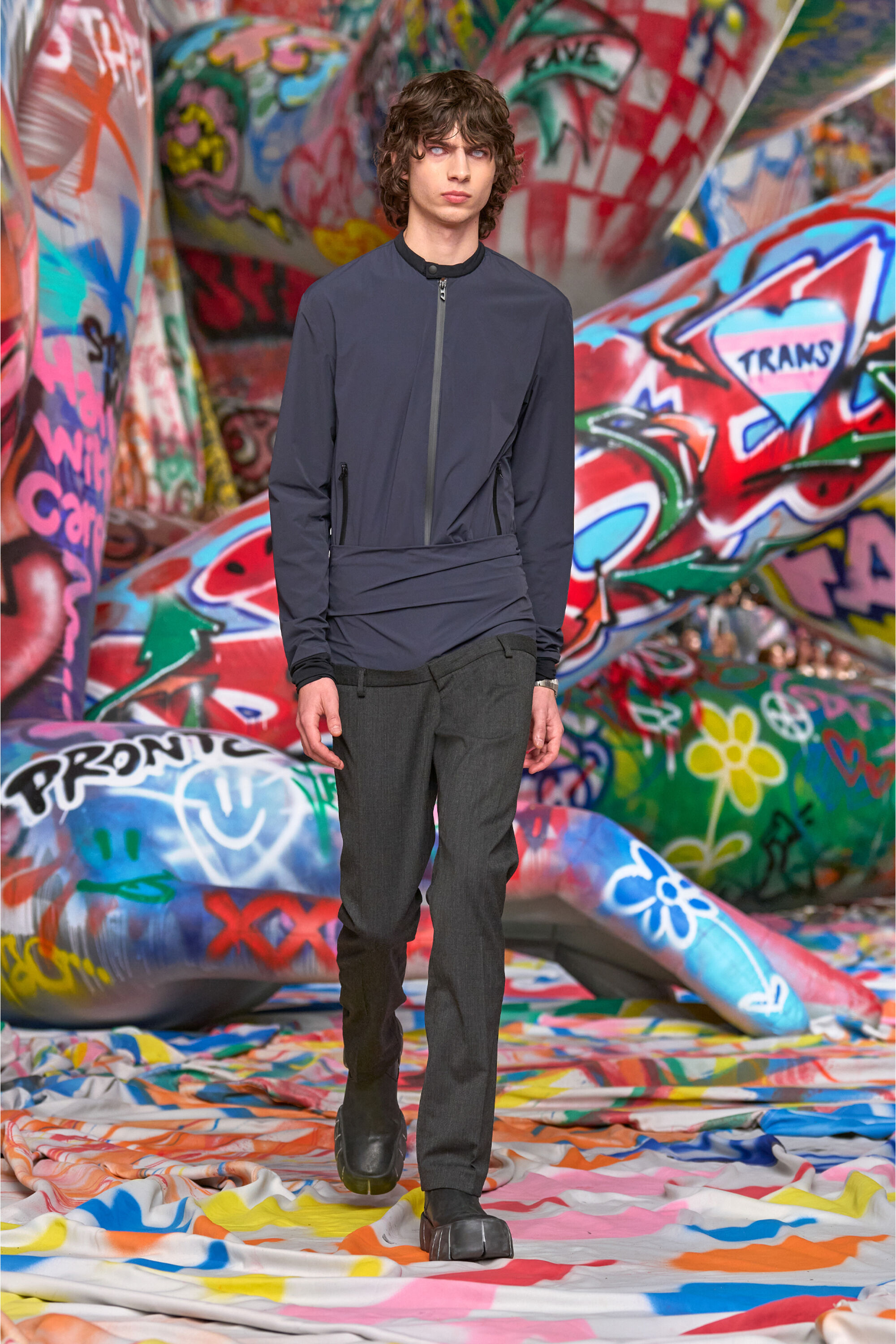 Diesel - J-DOMNALL-NY, Man's Jacket in bi-stretch nylon in Dark Blue - 6