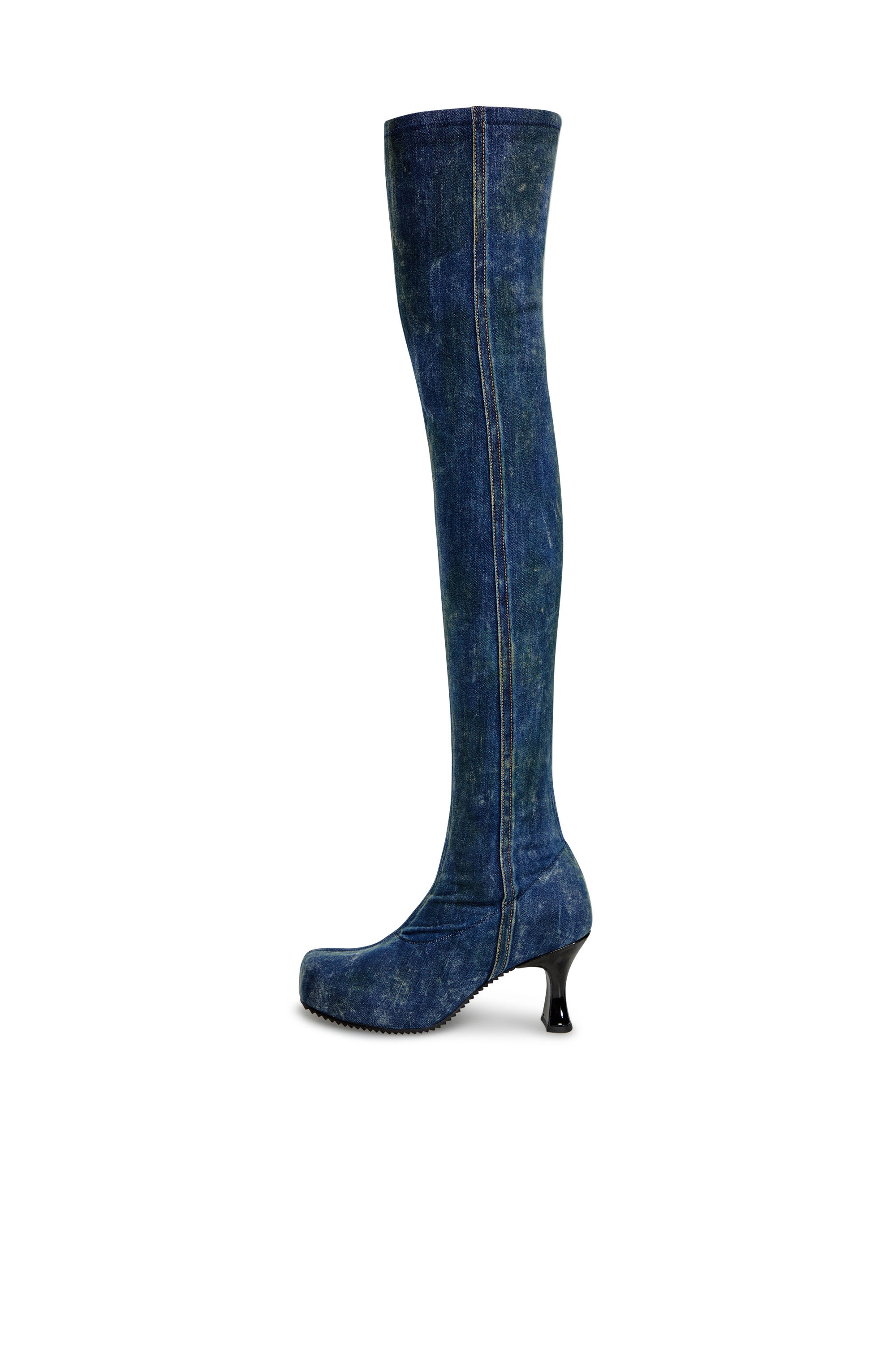 Diesel - D-WOODSTOCK TBT, Female's D-Woodstock-Over-the-knee boots in denim in Dark Blue - 6