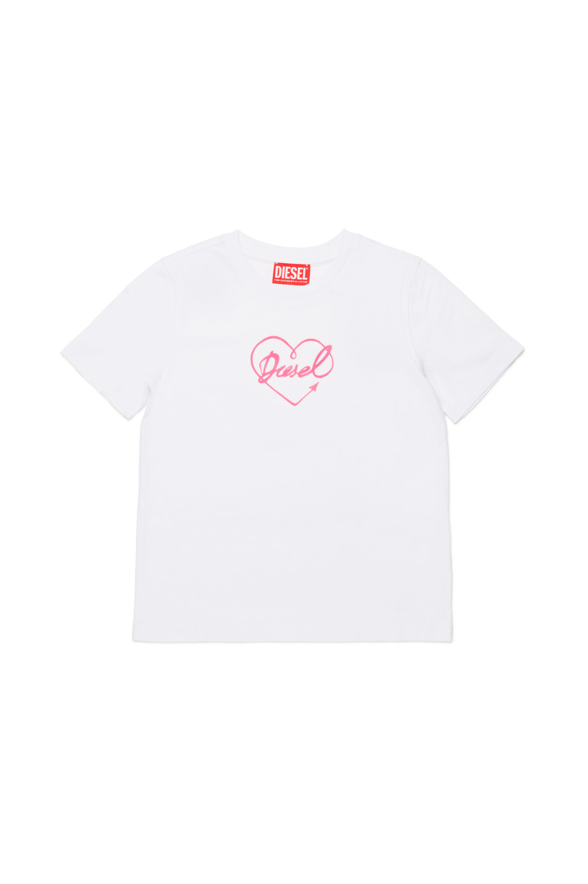 Diesel - TREGL4, Female's T-shirt with flocked logo heart in White - 1
