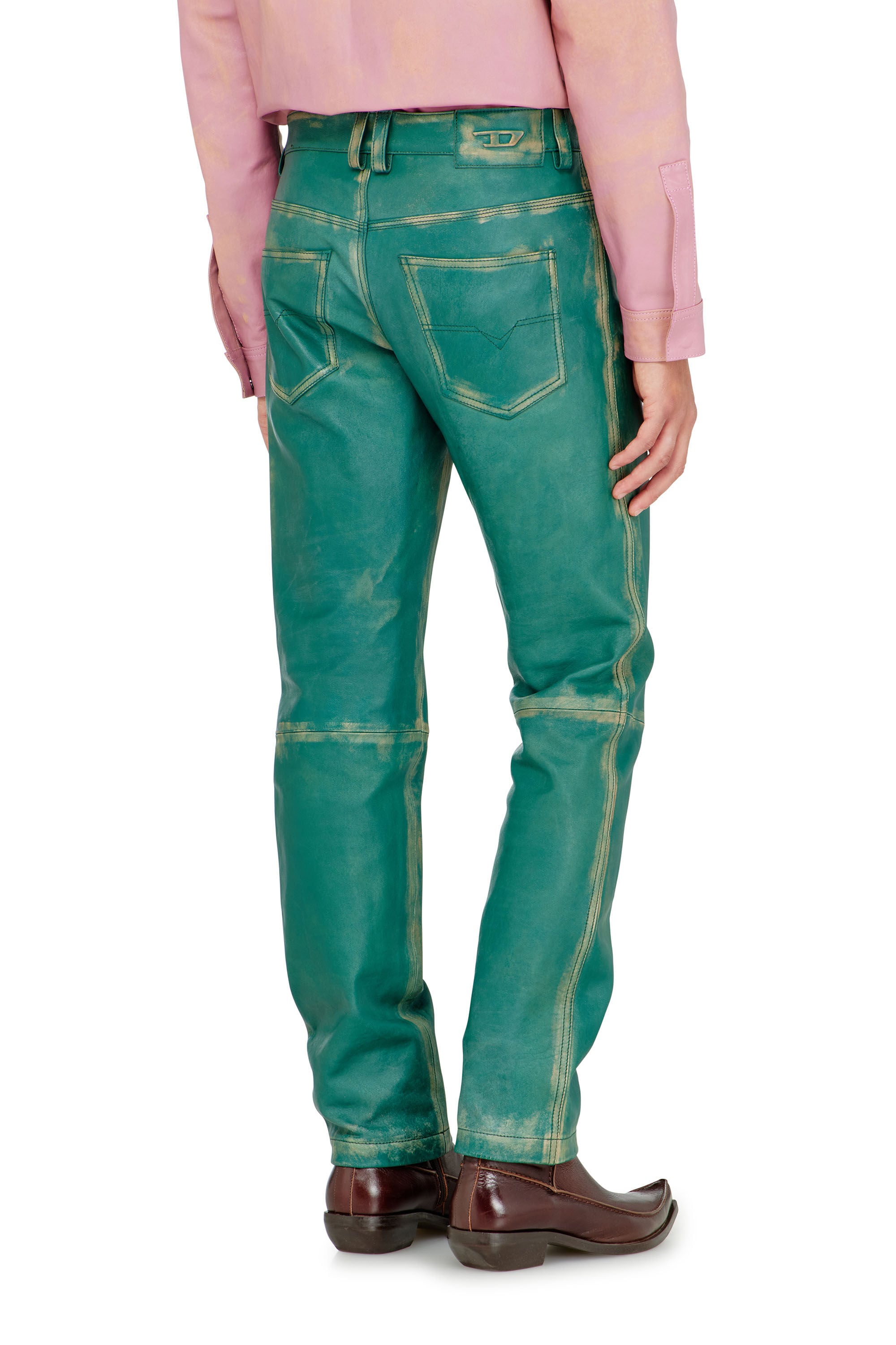 Diesel - P-OCKET, Male's Pants in treated leather in null - 3