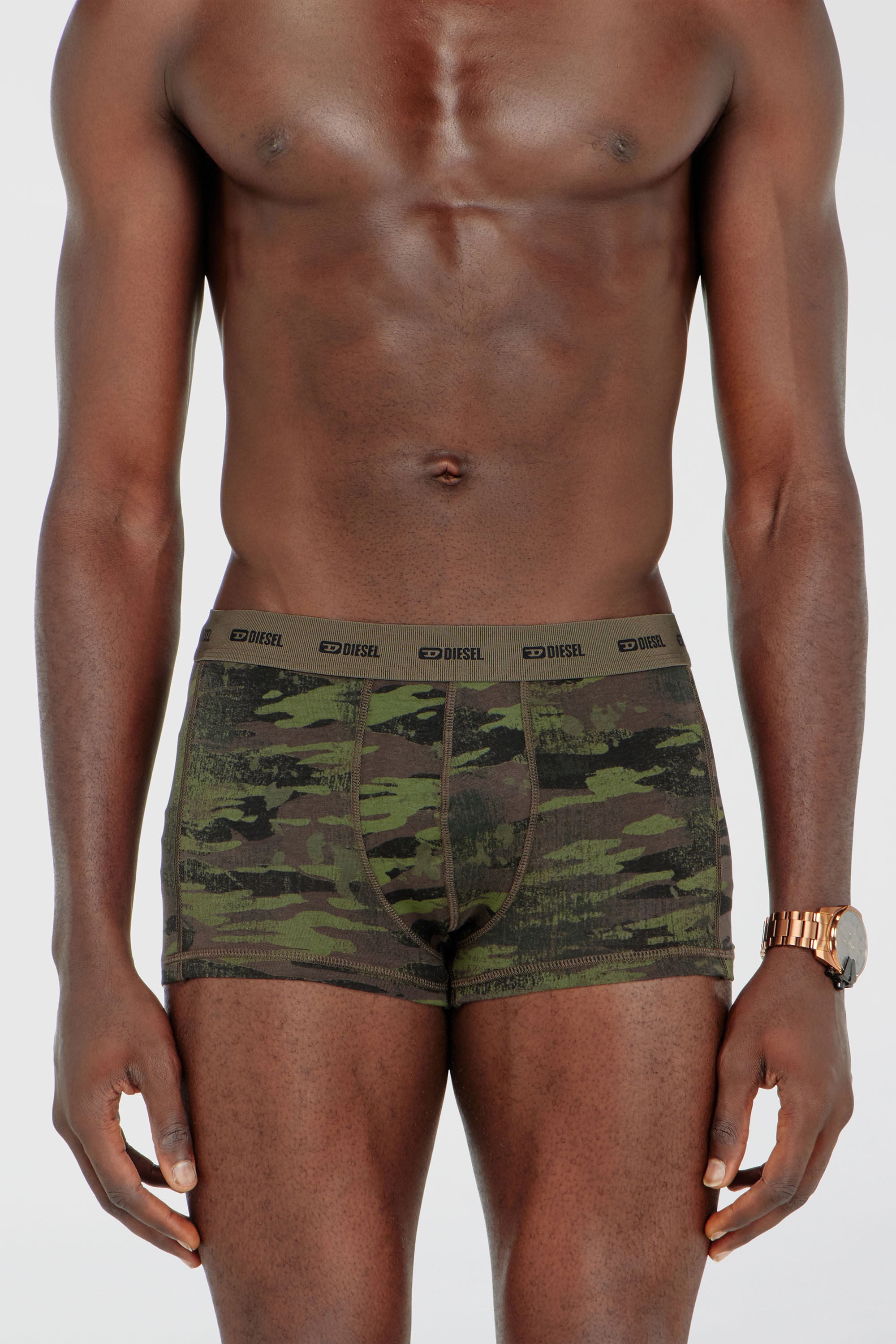 Diesel - DAMIEN-UTLT-3PACK, Man's Three-pack of boxer briefs plain and camo in Black/Green - 3