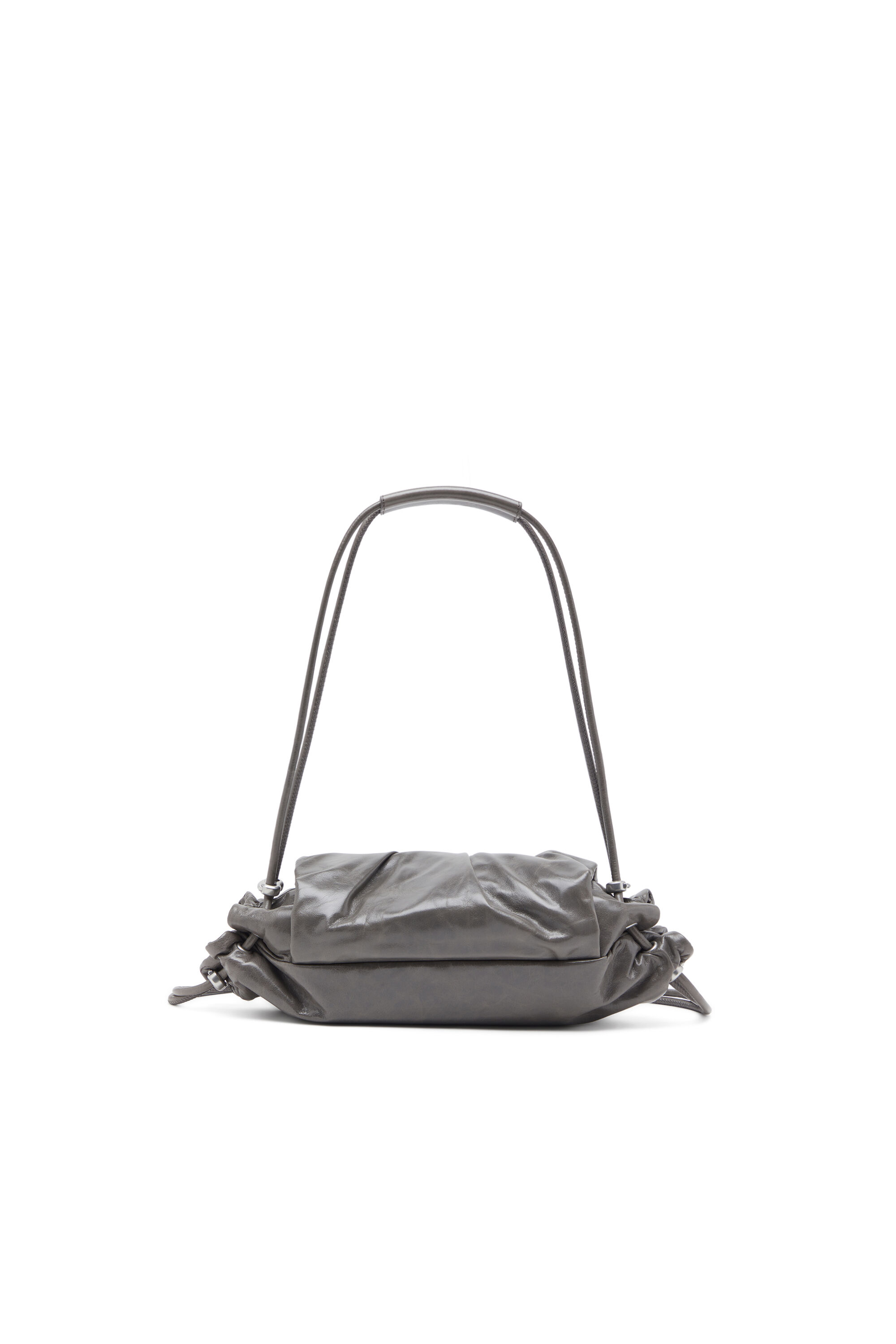 Women's Scrunch-D S-Shoulder bag in scrunched leather | Grey | Diesel
