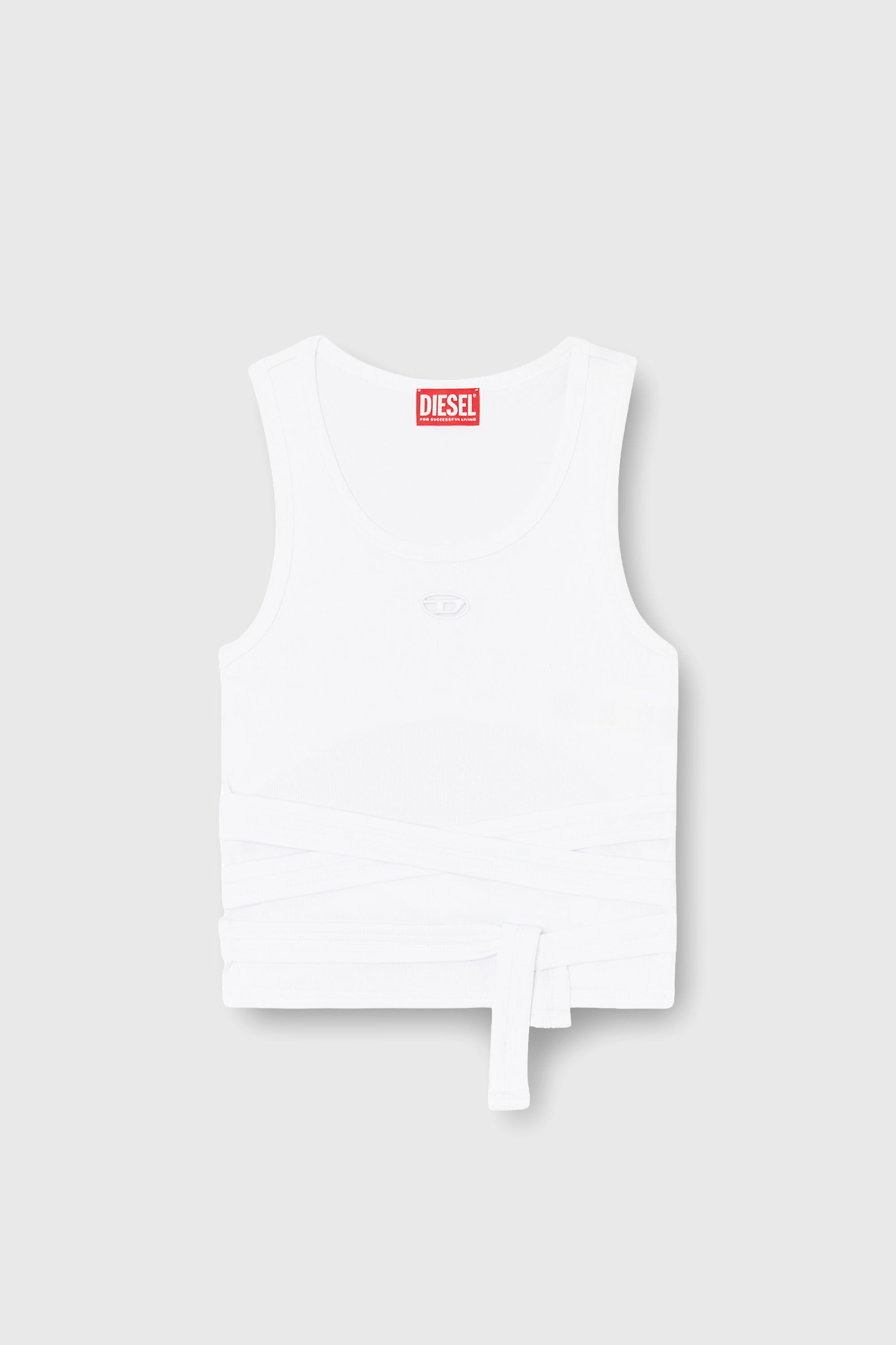 Women's Crop top with wrap-around laces | White | Diesel {{Country}}