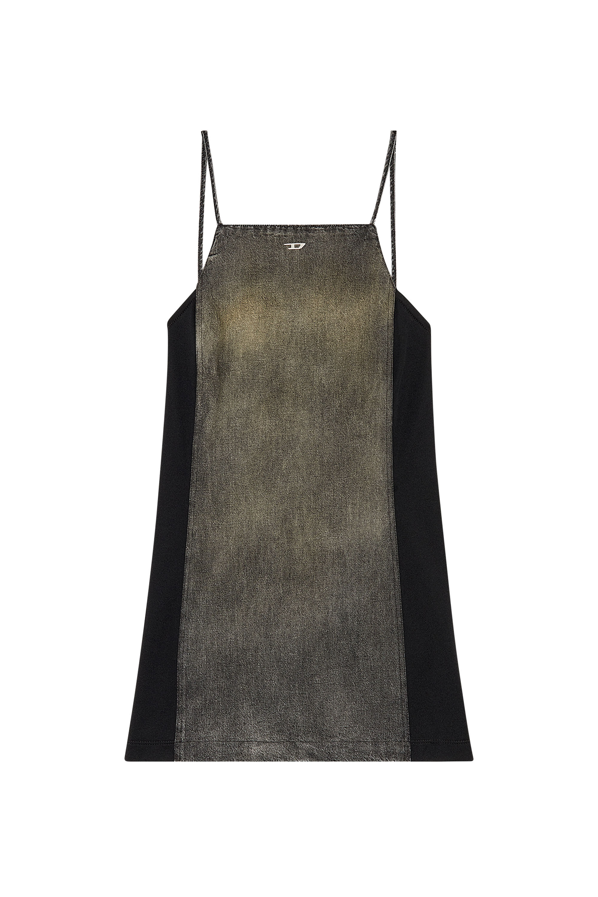Diesel - DE-BETY-DRESS-S, Woman's Denim dress in cotton and hemp in Black - 2
