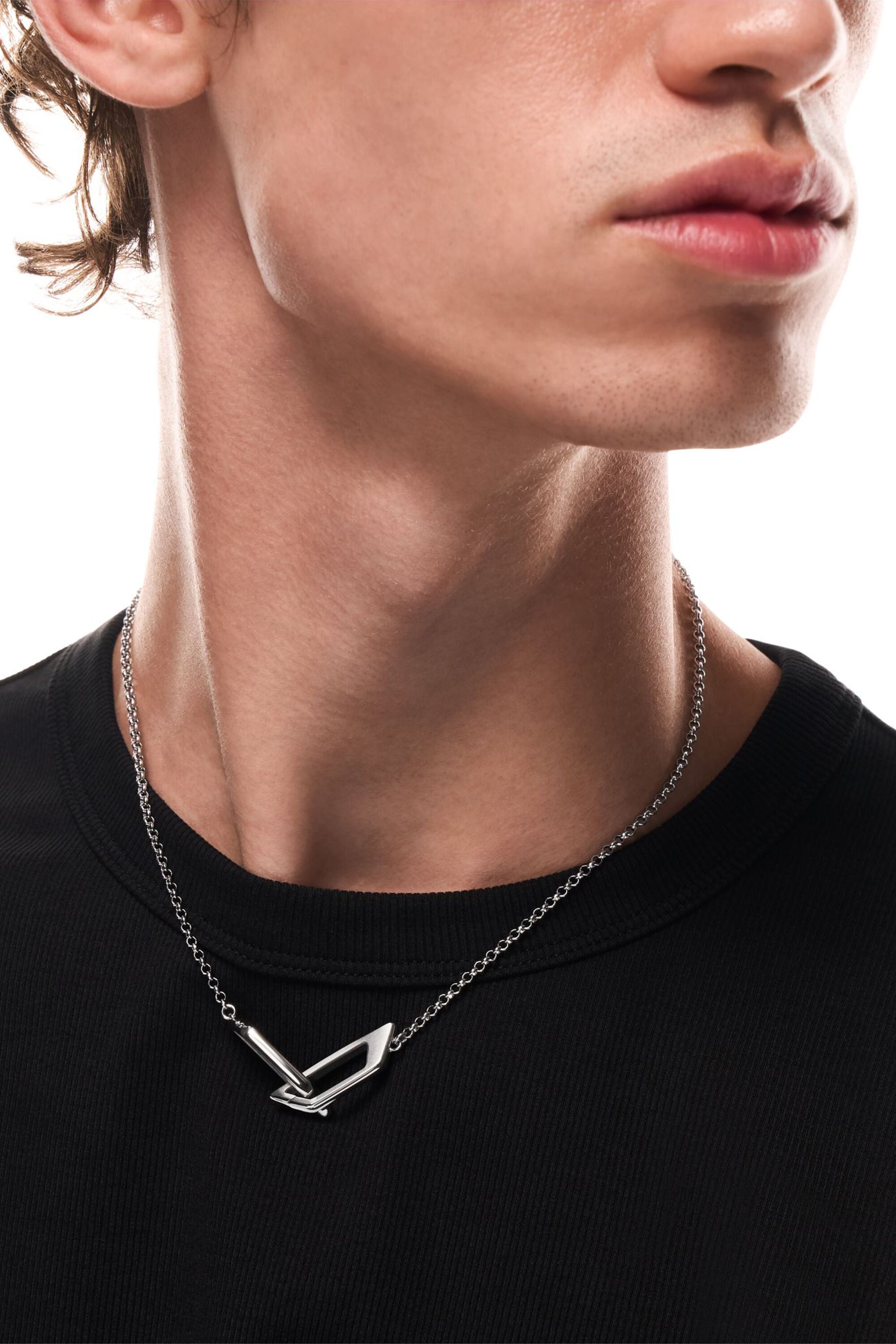 Diesel - DX1727040, Unisex's Stainless Steel Band Necklace in Silver - 5