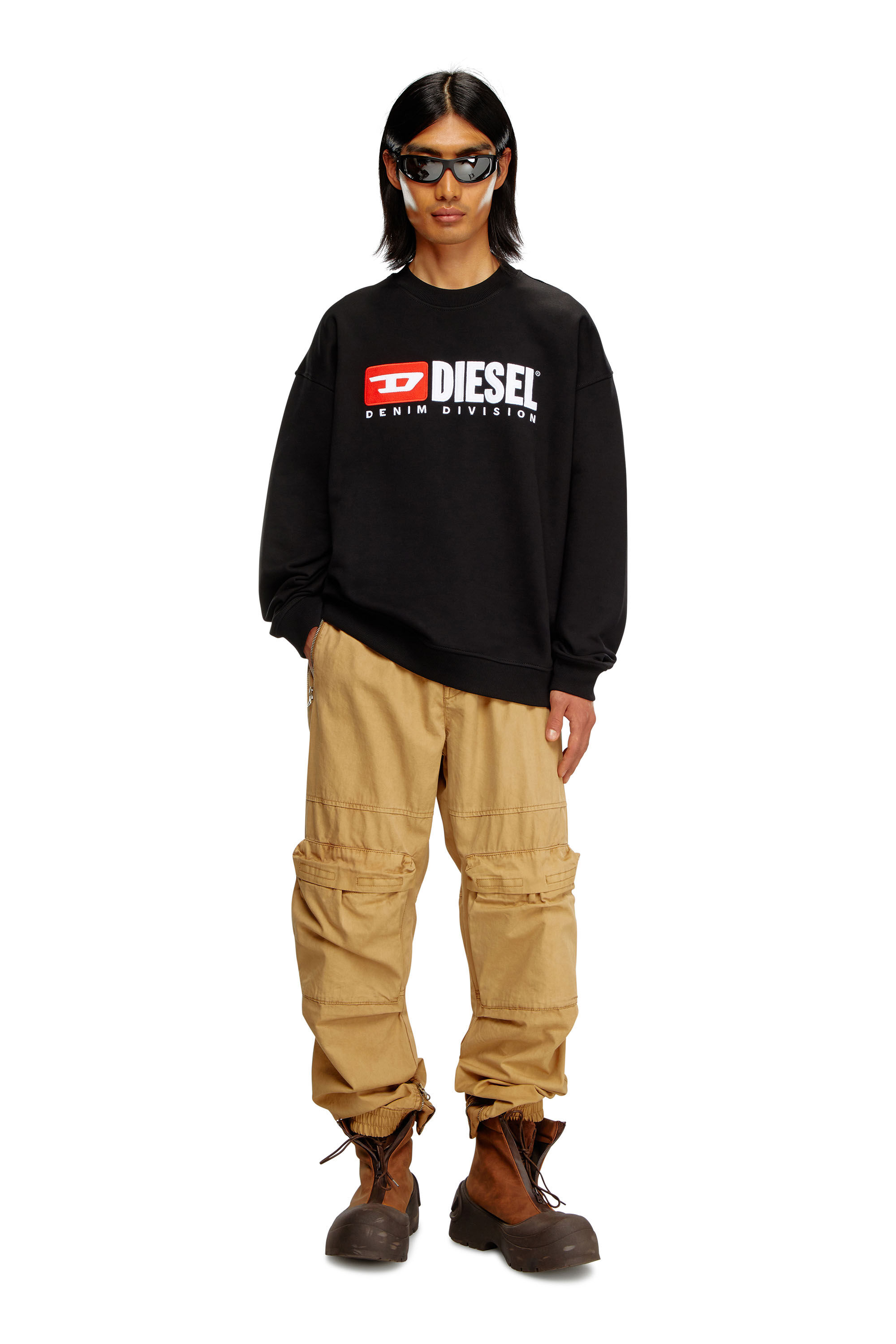 Men's Sweatshirt with Denim Division logo | Black | Diesel