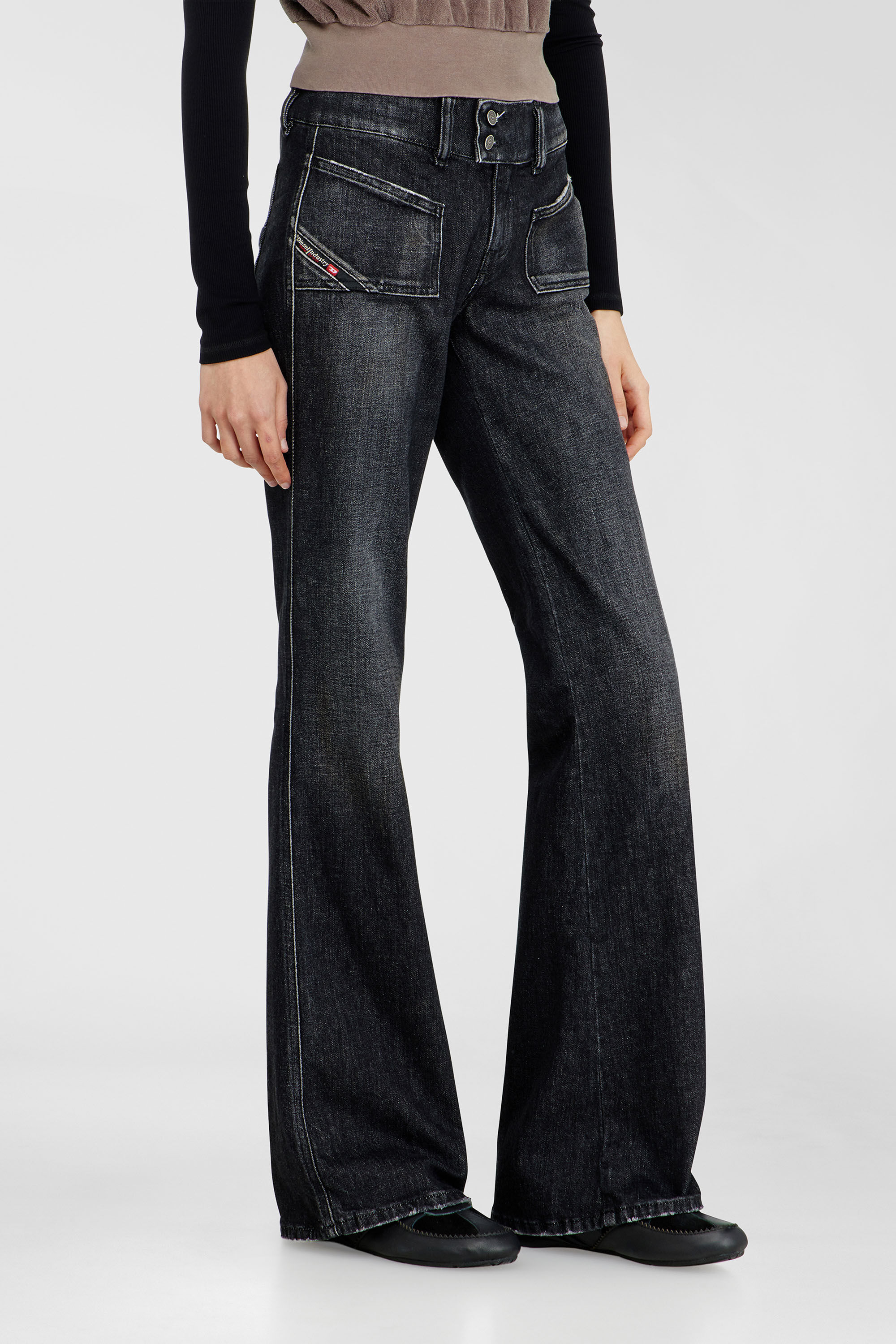 Diesel - Woman's Bootcut Jeans D-Hush 09N50, Black/Dark grey - 7