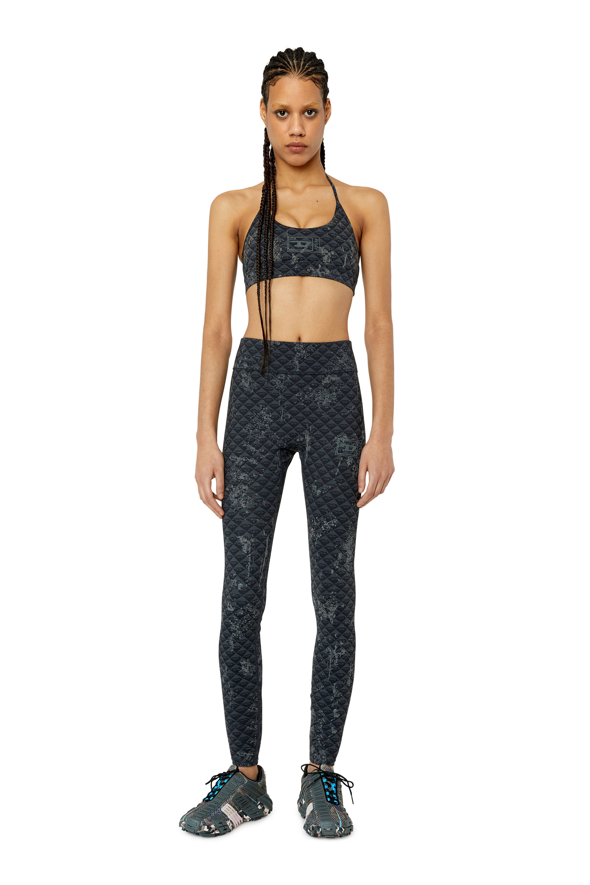 Diesel - AWSB-JONAS-WT41, Female's Leggings with monogram motif in Black - 1